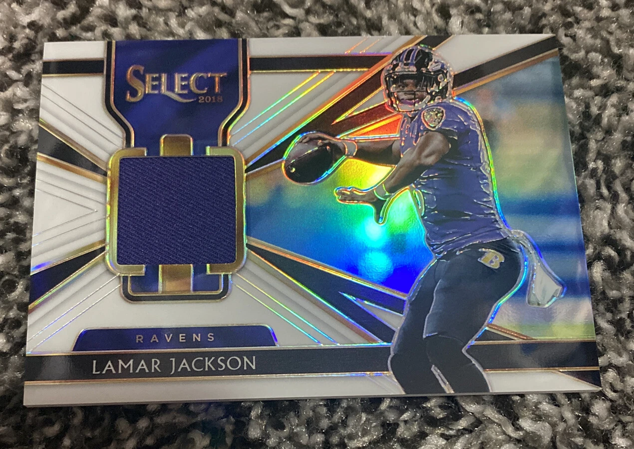 2018 Select Lamar Jackson Swatches White Prizm PLAYER WORN Jersey #023/149
