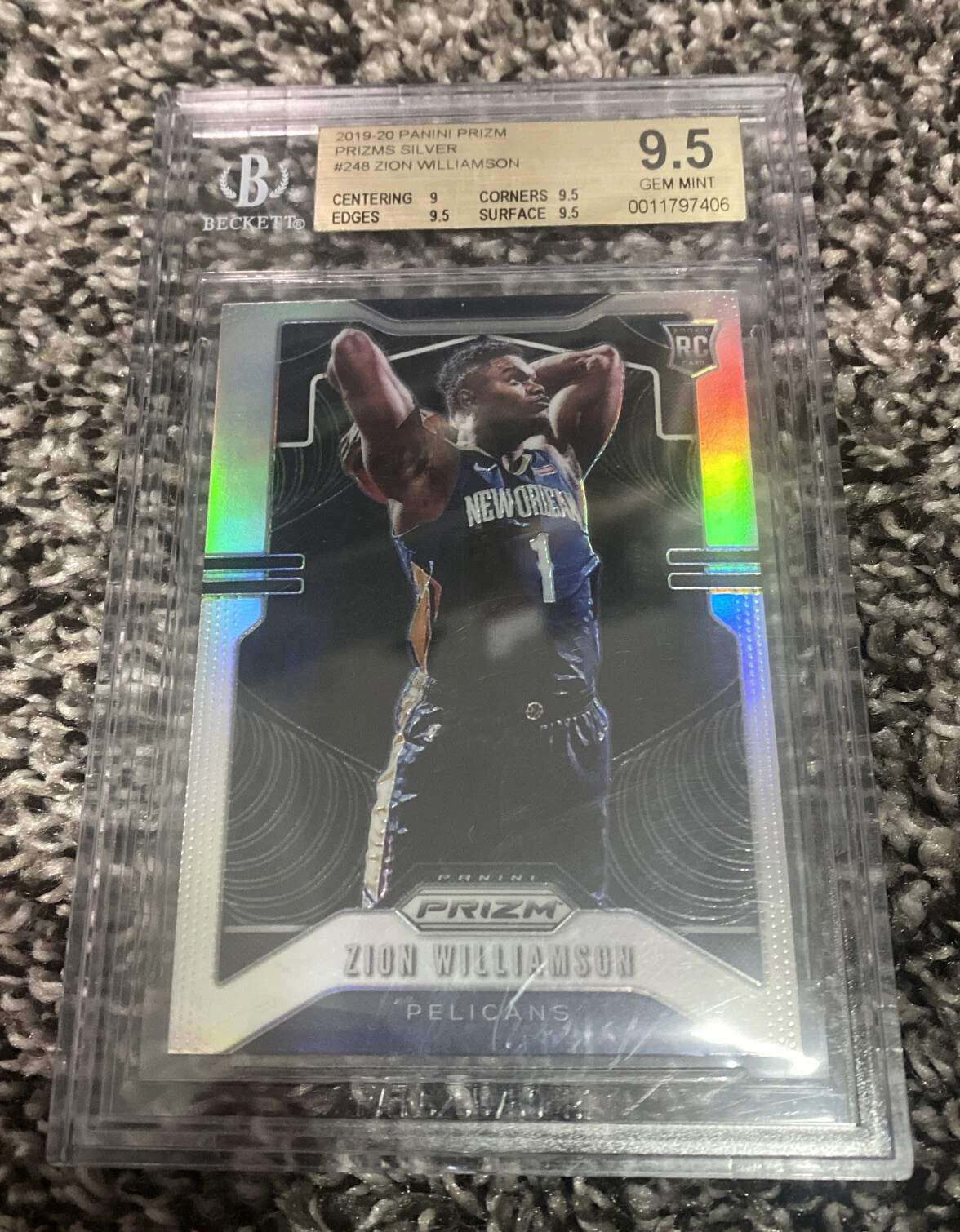 ZION WILLIAMSON SILVER PRIZM 2019-20 BGS 9.5 PANINI PRIZM ROOKIE #248 RC 2353 COLLECTIBLE MEMORABILIA