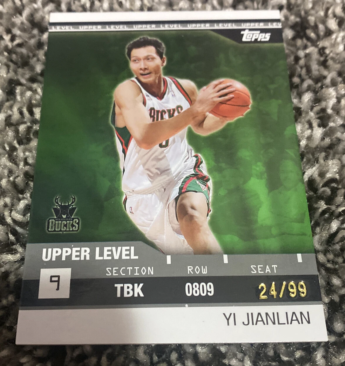 YI JIANLIAN 2008-09 topps upper level RIP CARD /99 unripped! find another!
