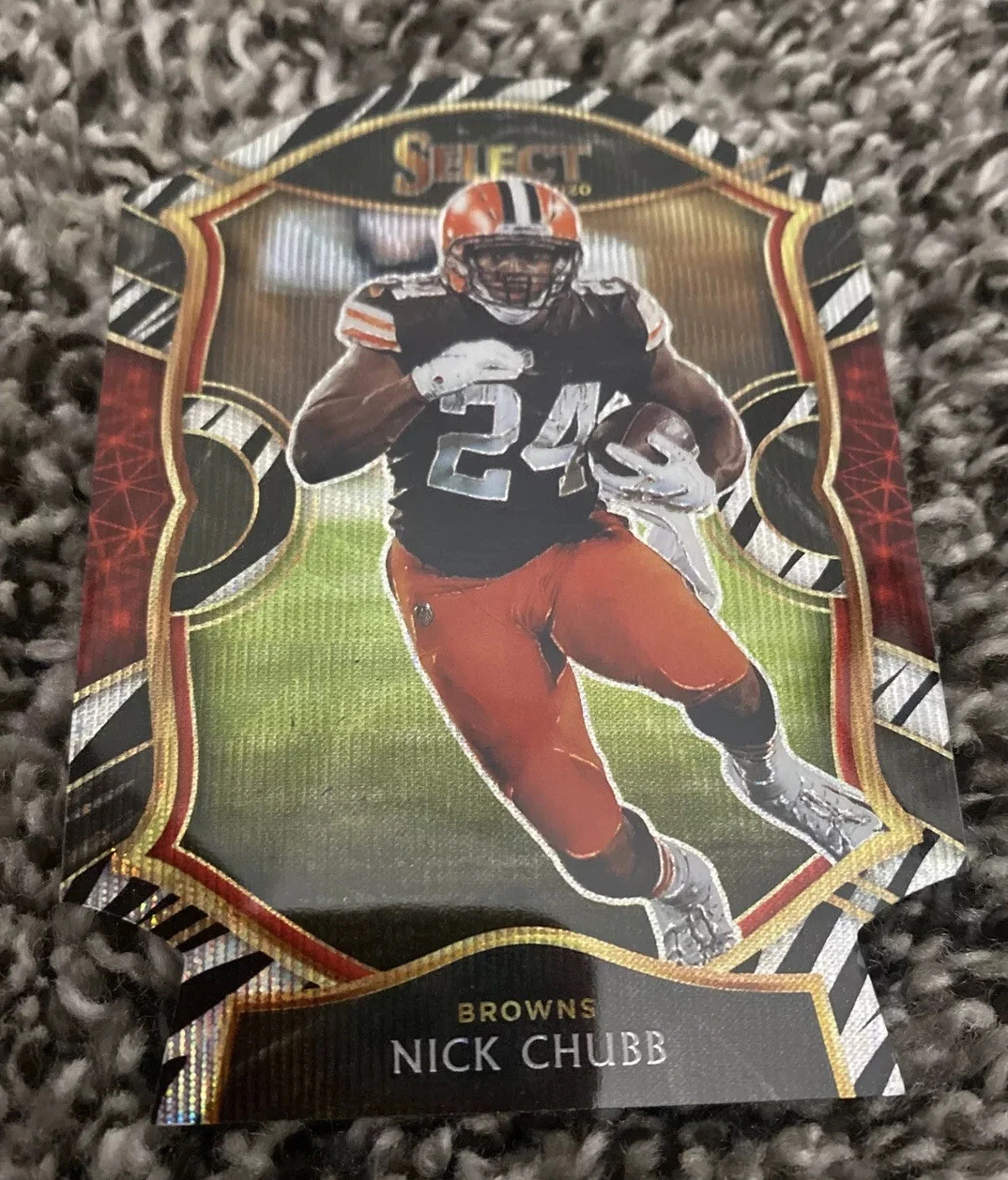 2020 Panini Select Nick Chubb Zebra Prizm Die Cut SSP
