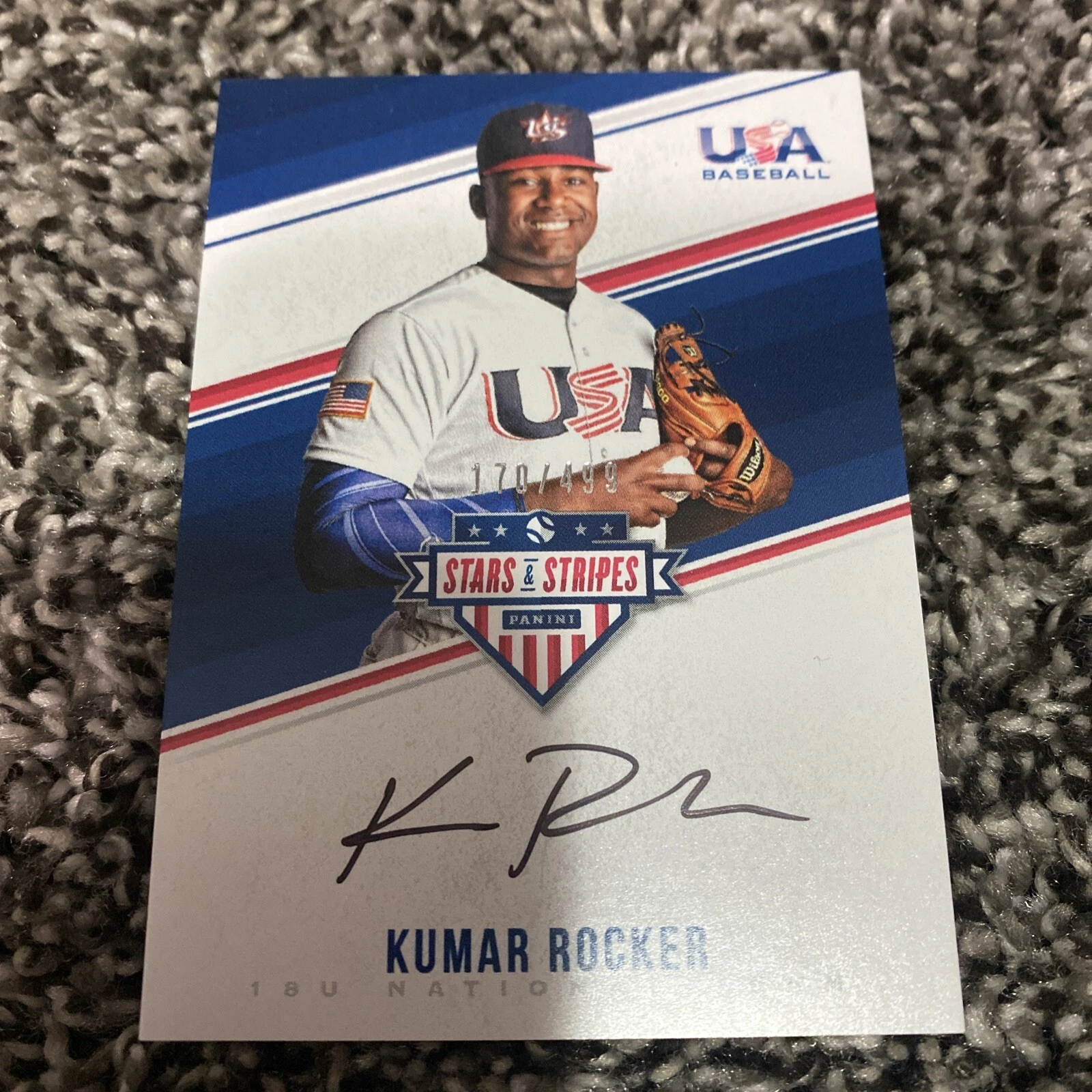 Kumar Rocker 1st Round Pick 2018 USA 18u Stars & Stripes *On Card* Auto /499
