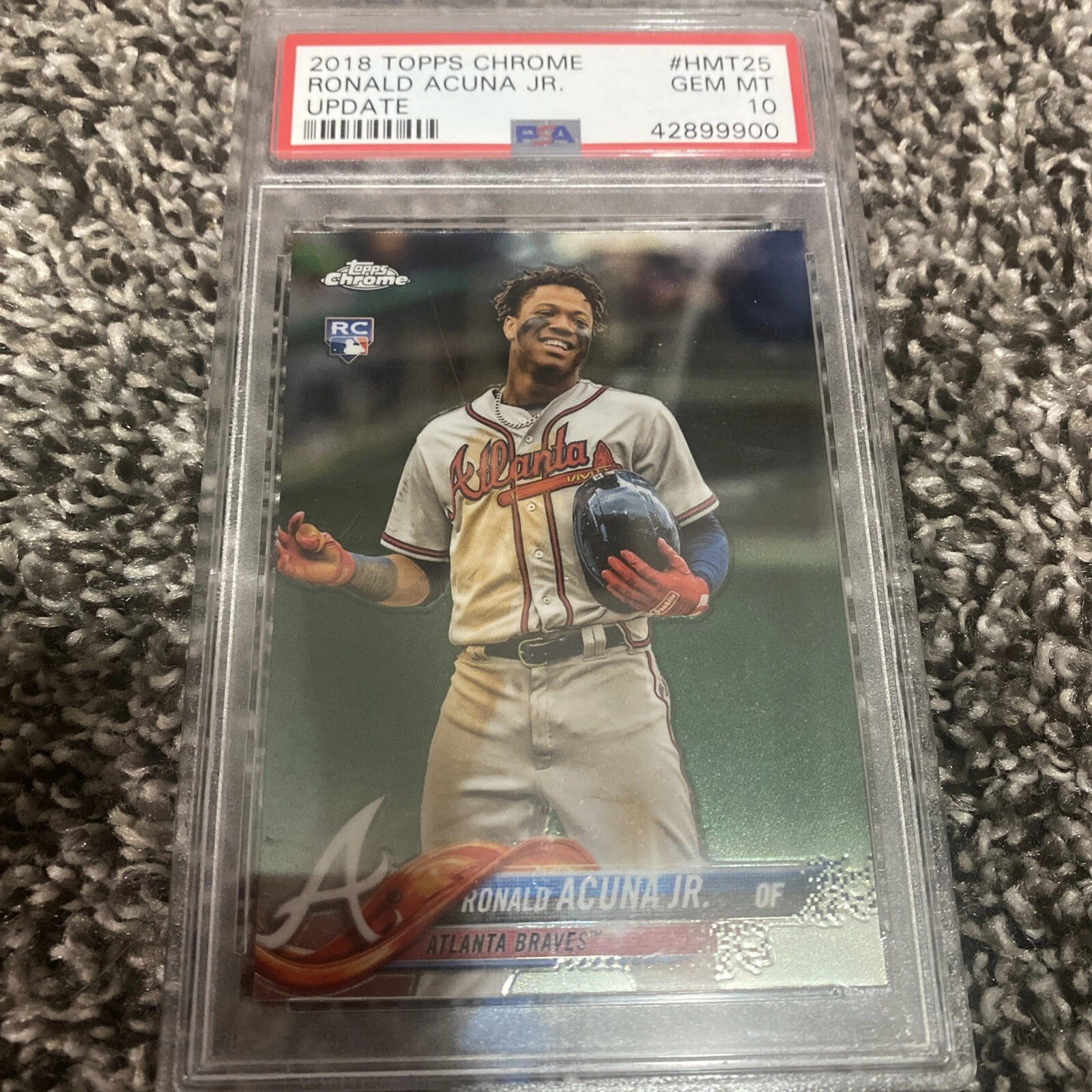2018 Topps Chrome Update Ronald Acuna Jr Rookie RC #HMT25 GEM MT PSA 10
