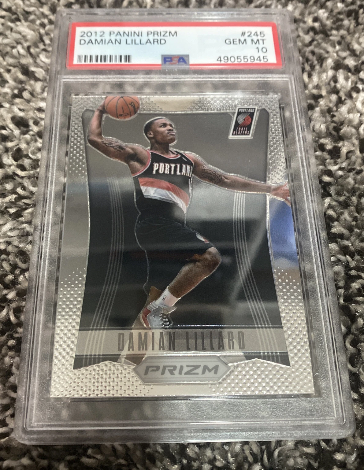 2012 PANINI PRIZM DAMIAN LILLARD ROOKIE RC #245 PSA 10 GEM MINT TRAIL BLAZERS
