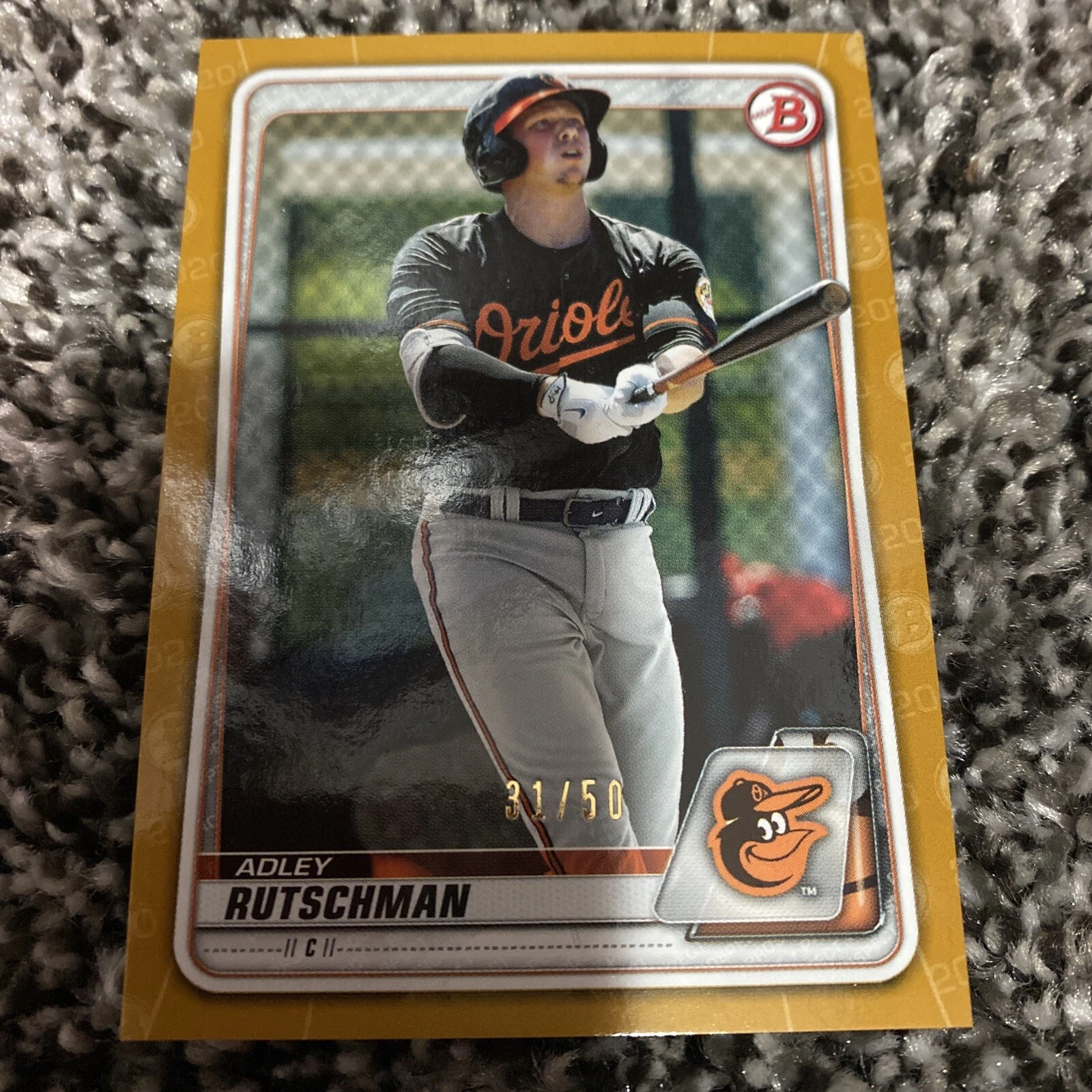 Adley Rutschman • 2020 Bowman Gold Paper #31/50 • Baltimore Orioles •
