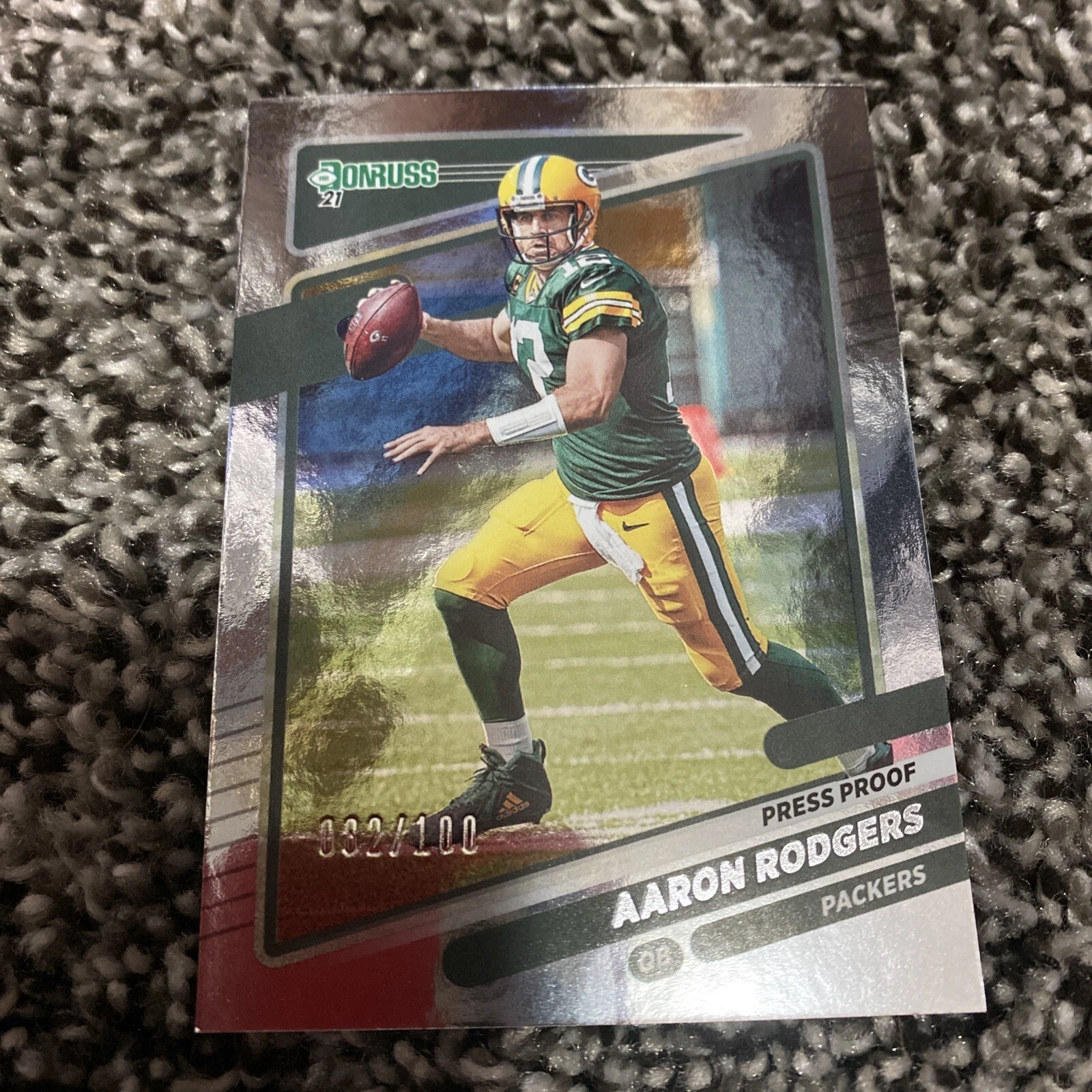 2021 Donruss SILVER PRESS PROOF 82/100 Aaron Rodgers Green Bay Packers Mint SP
