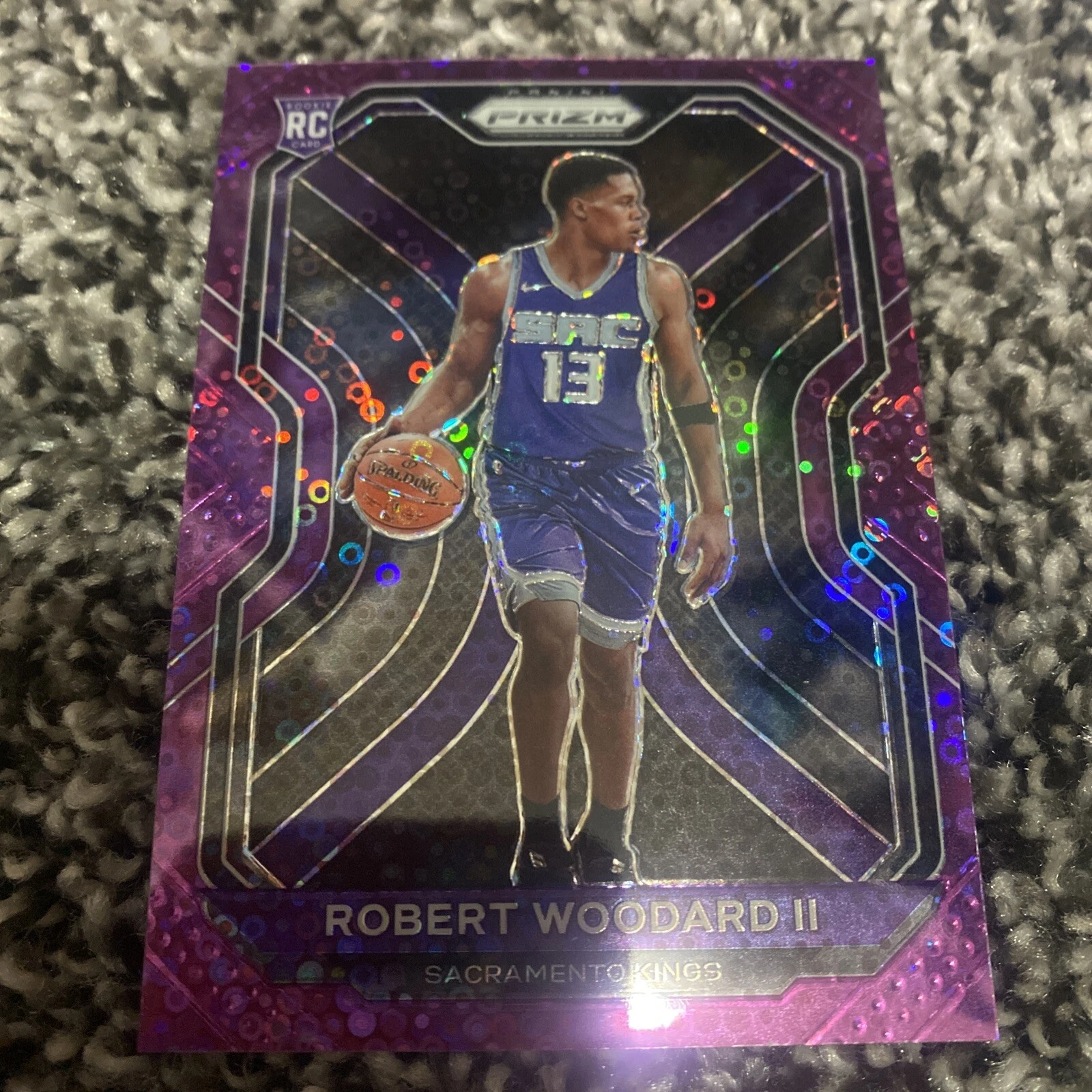 2020-21 Panini Prizm Fast Break Purple /75 Robert Woodard II #281 Rookie RC
