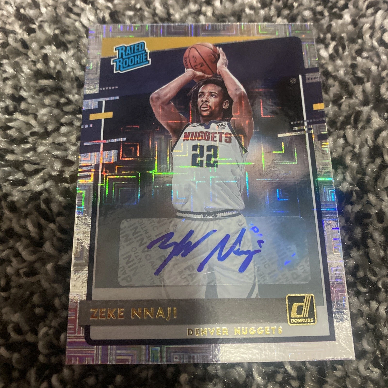 2020 Donruss 236 Denver Nuggets ZEKE NNAJI Rated Rookie RC CHOICE AUTO
