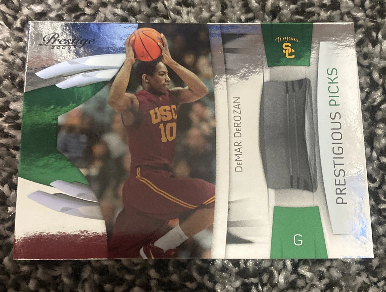 2009 Prestige Prestigious Picks Green /500 DeMar DeRozan #42 Rookie
