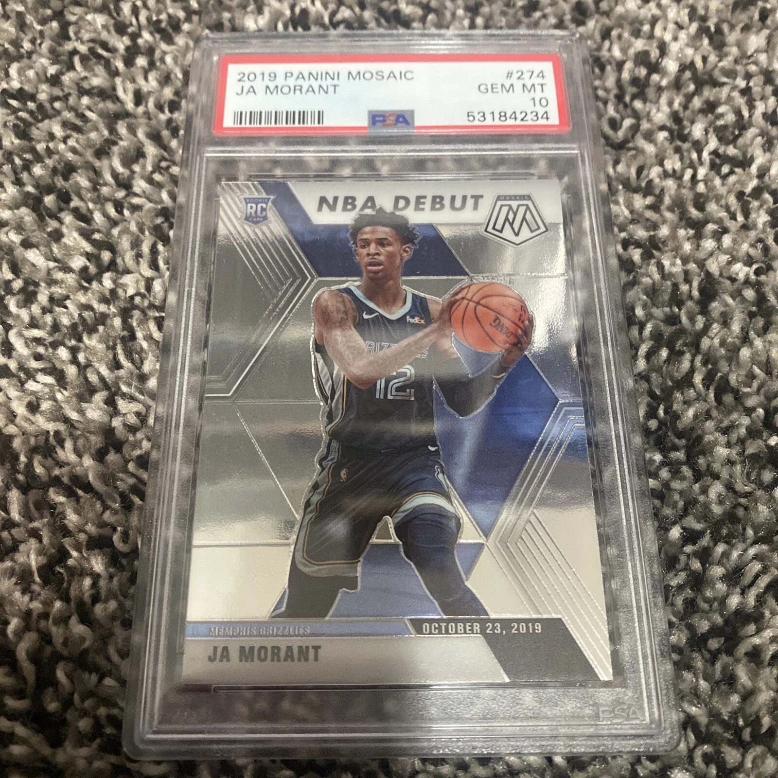 2019-20 MOSAIC Basketball ~ #274 Ja Morant PSA 10 Gem Mint NBA DEBUT
