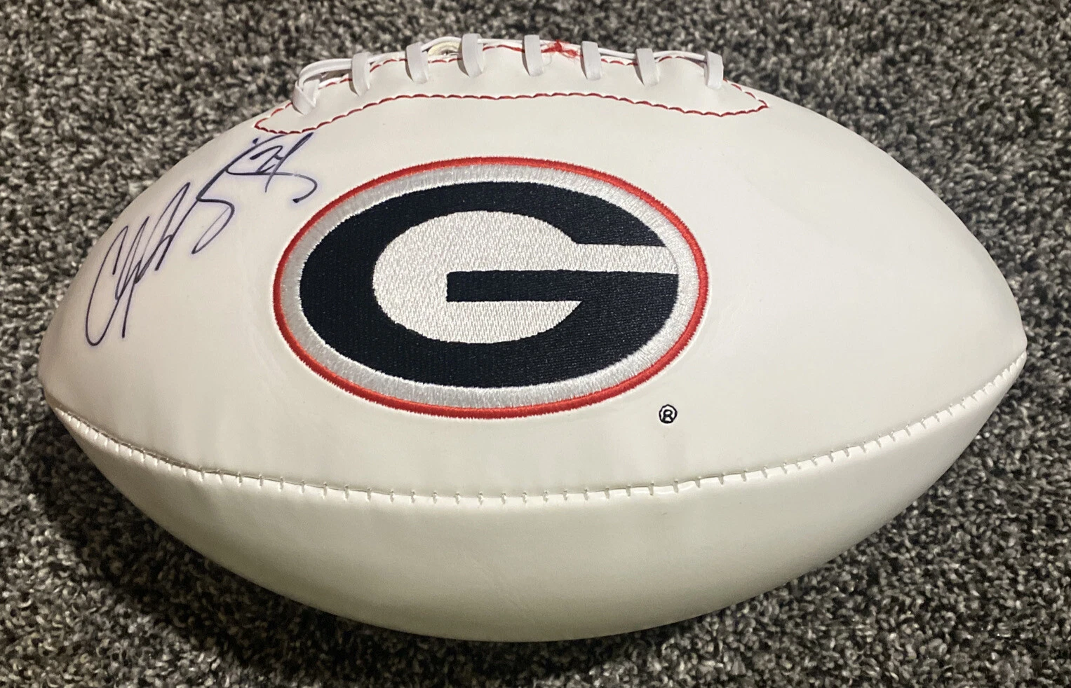Champ Bailey Autographed GEORGIA BULLDOGS SIGNED WHITE Logo Football- JSA COA
