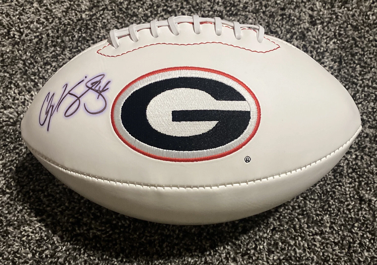 Champ Bailey Autographed GEORGIA BULLDOGS SIGNED WHITE Logo Football- JSA COA
