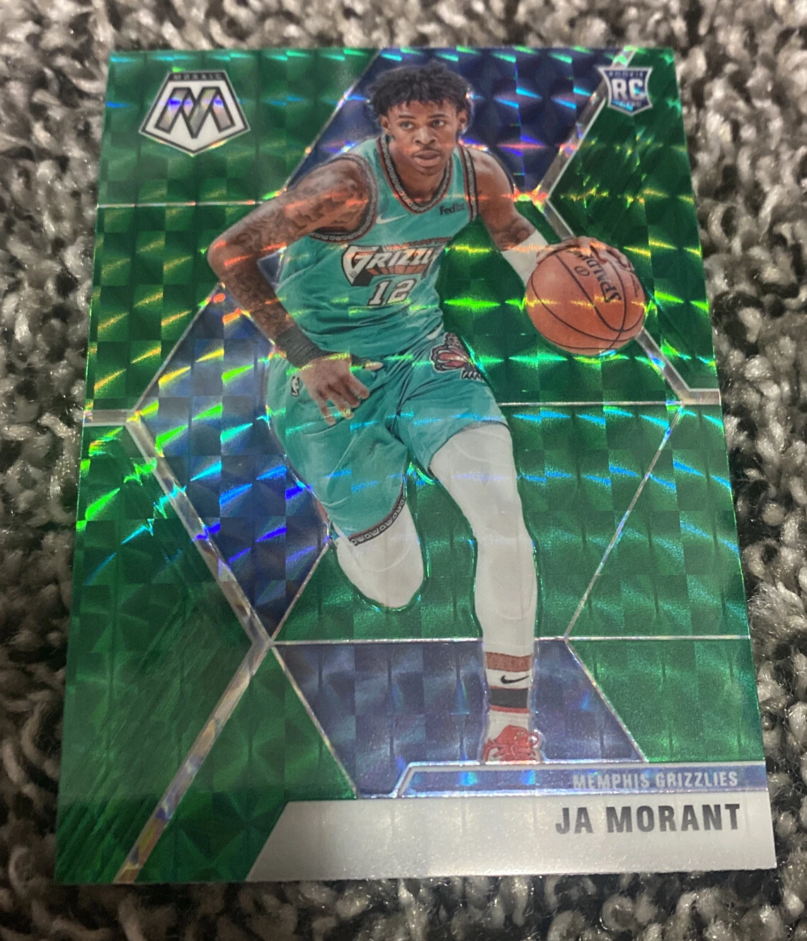2019-20 Panini Mosaic Green Prizm #210 Ja Morant RC Rookie Card GRIZZLIES
