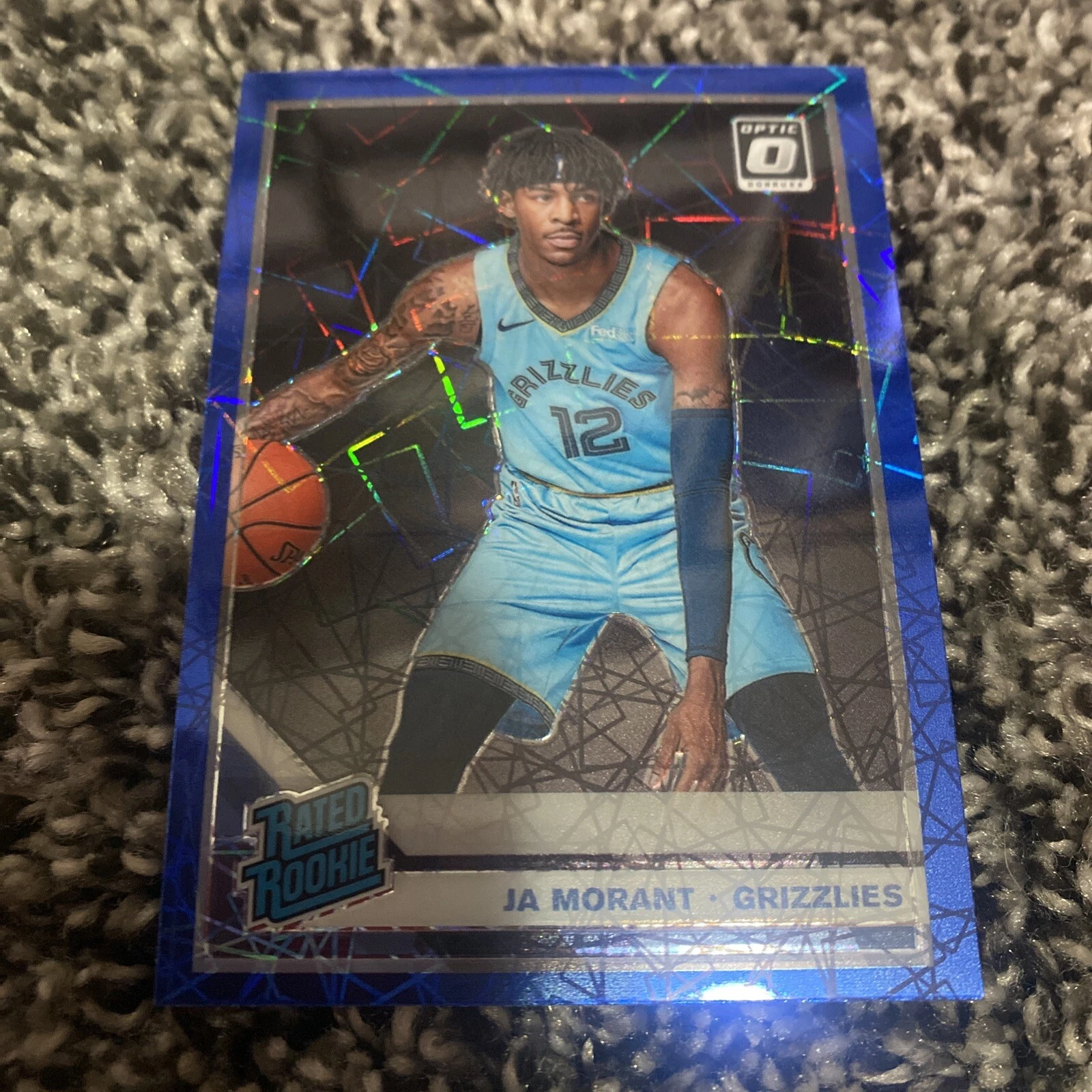 JA MORANT #168 2019-20 Optic BLUE VELOCITY PRIZM RATED ROOKIE RC GRIZZLIES
