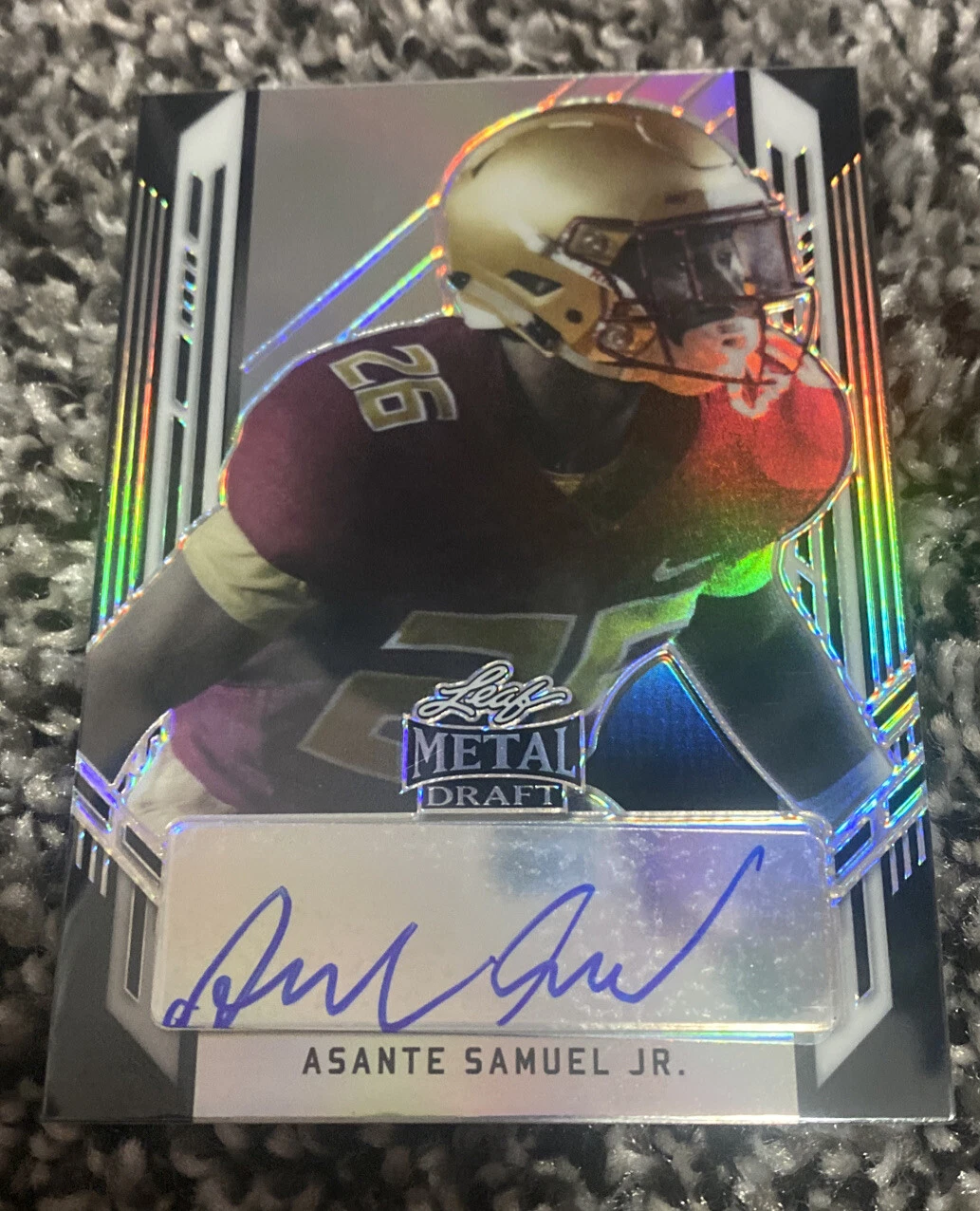 2021 Leaf Metal Draft ASANTE SAMUEL JR RC Auto 4/15 BLACK LA Chargers ~

