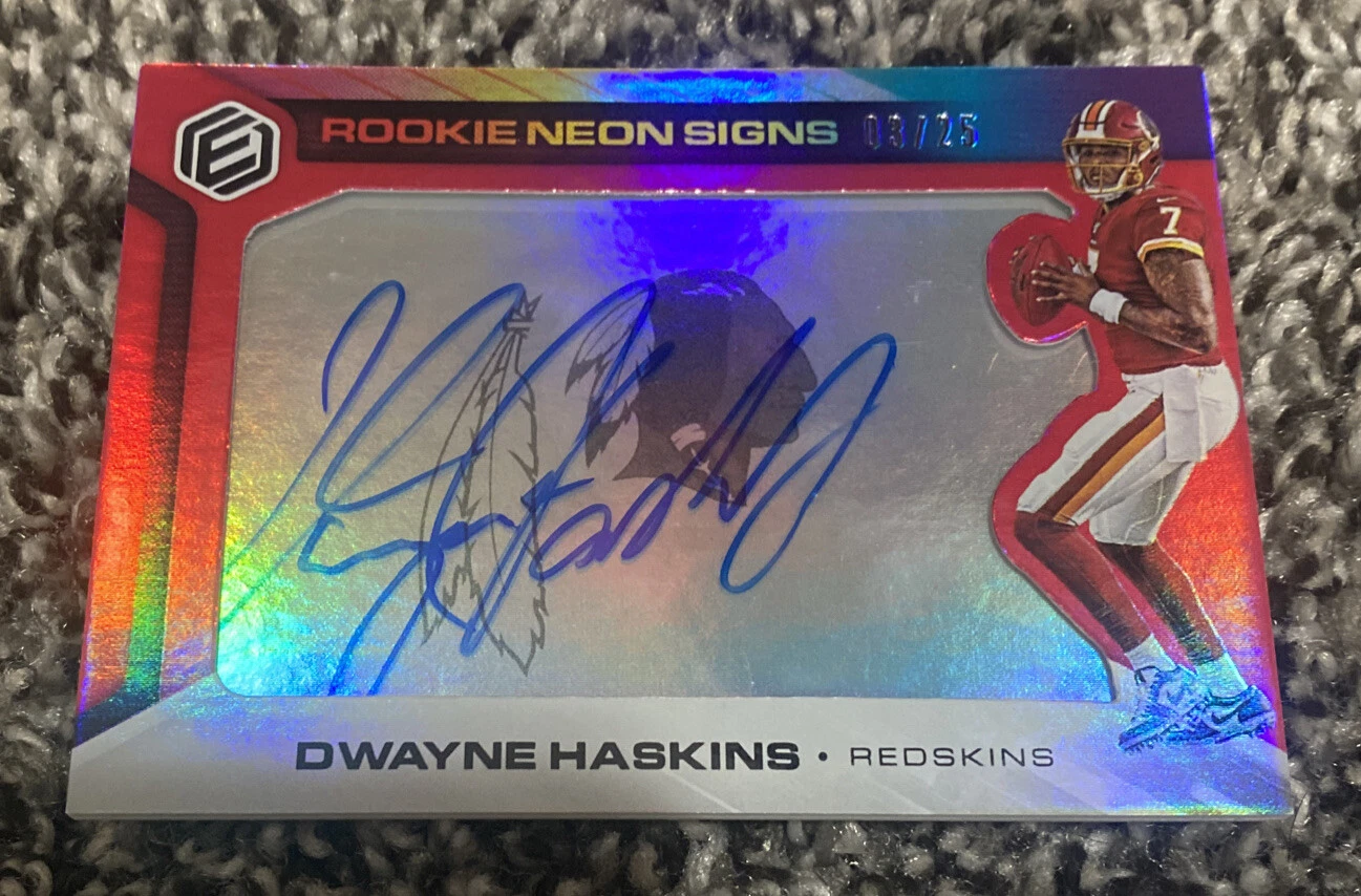 2019 PANINI ELEMENTS DWAYNE HASKINS NEON SIGNS ROOKIE AUTO 3/25 REDSKINS
