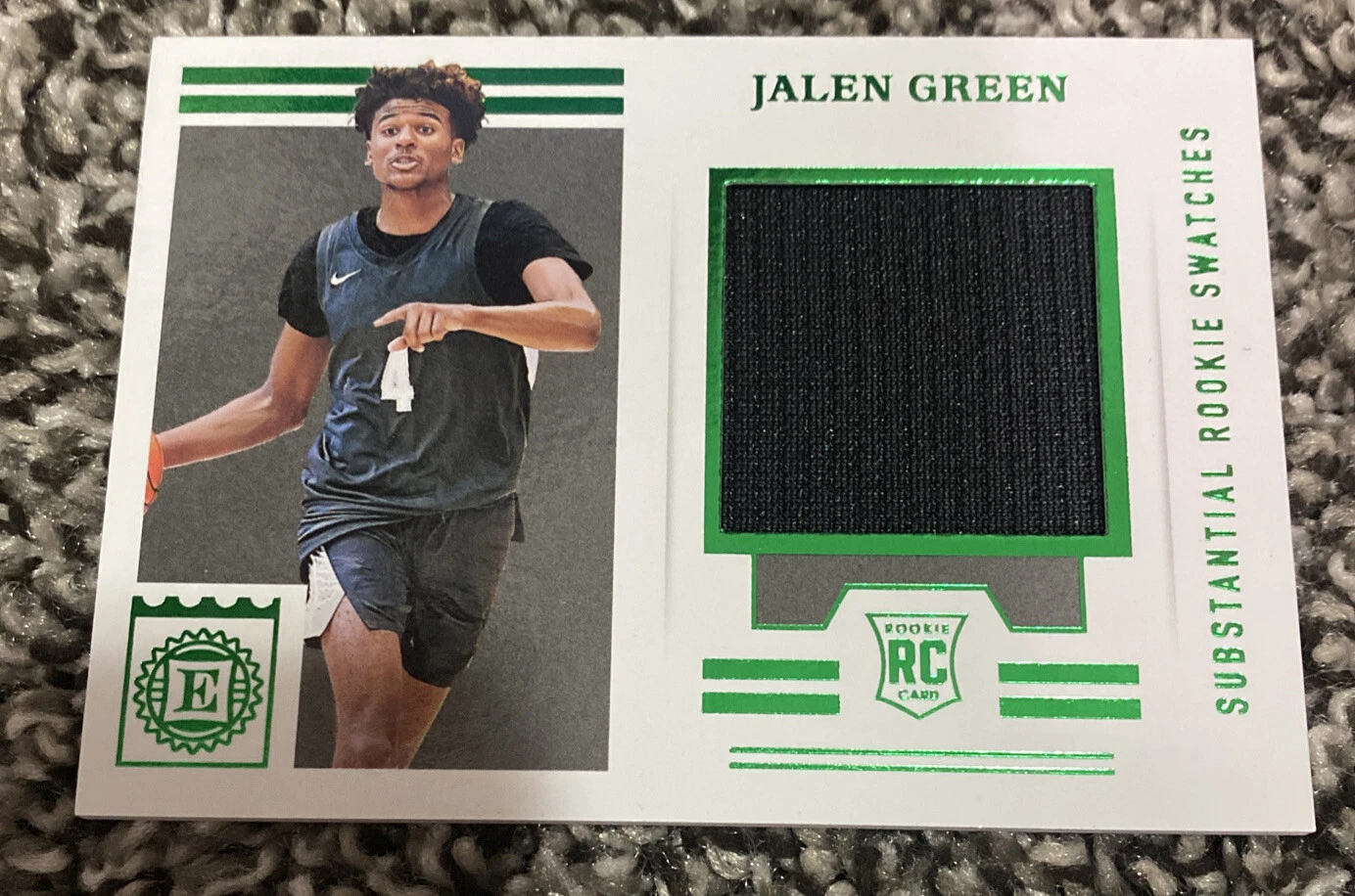 Jalen Green 2021-22 Encased Draft Rookie RC Emerald Substantial Jersey Swatches
