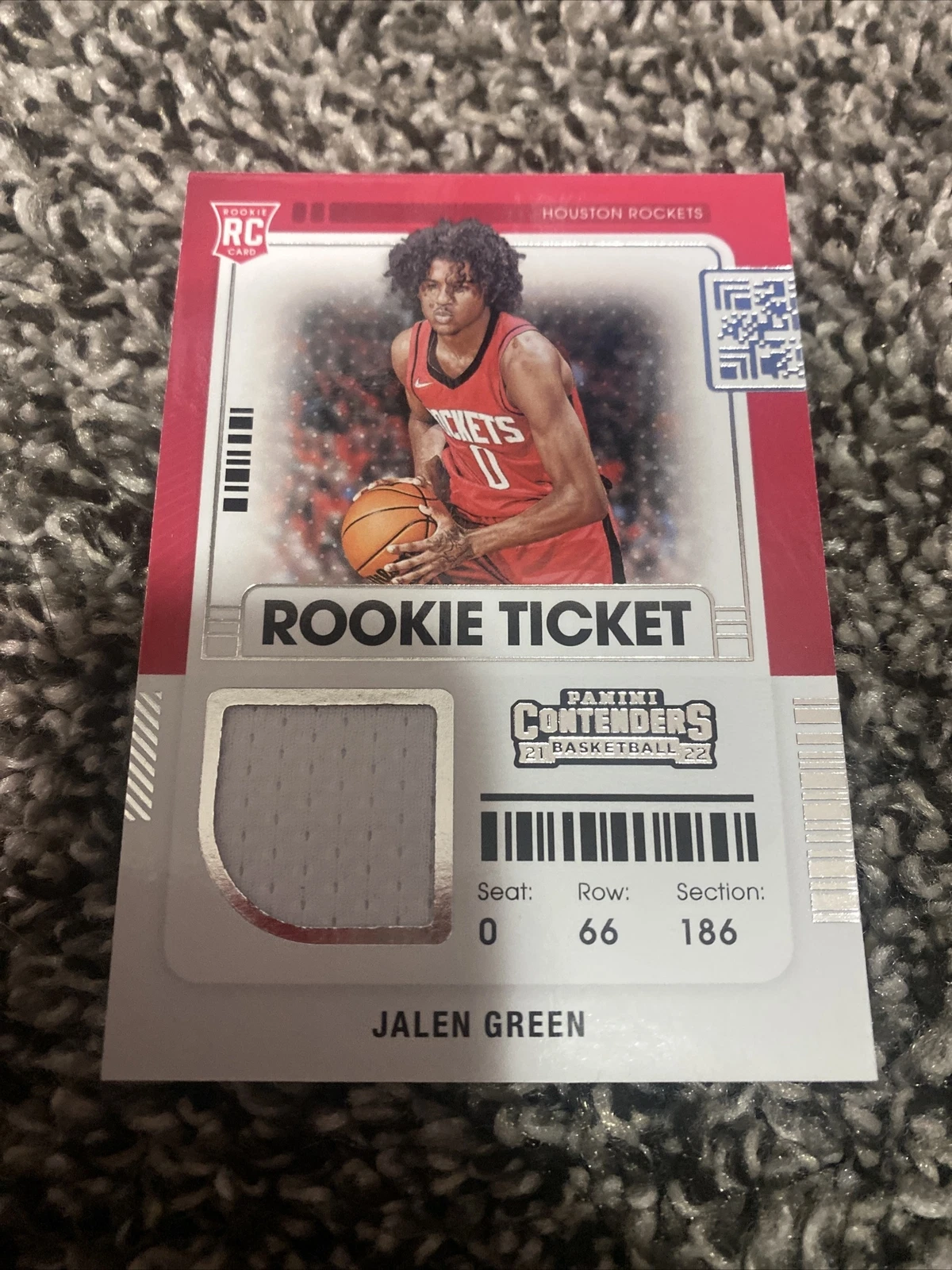 Jalen Green 2021-22 Panini Contenders Rookie Ticket Jersey Patch
