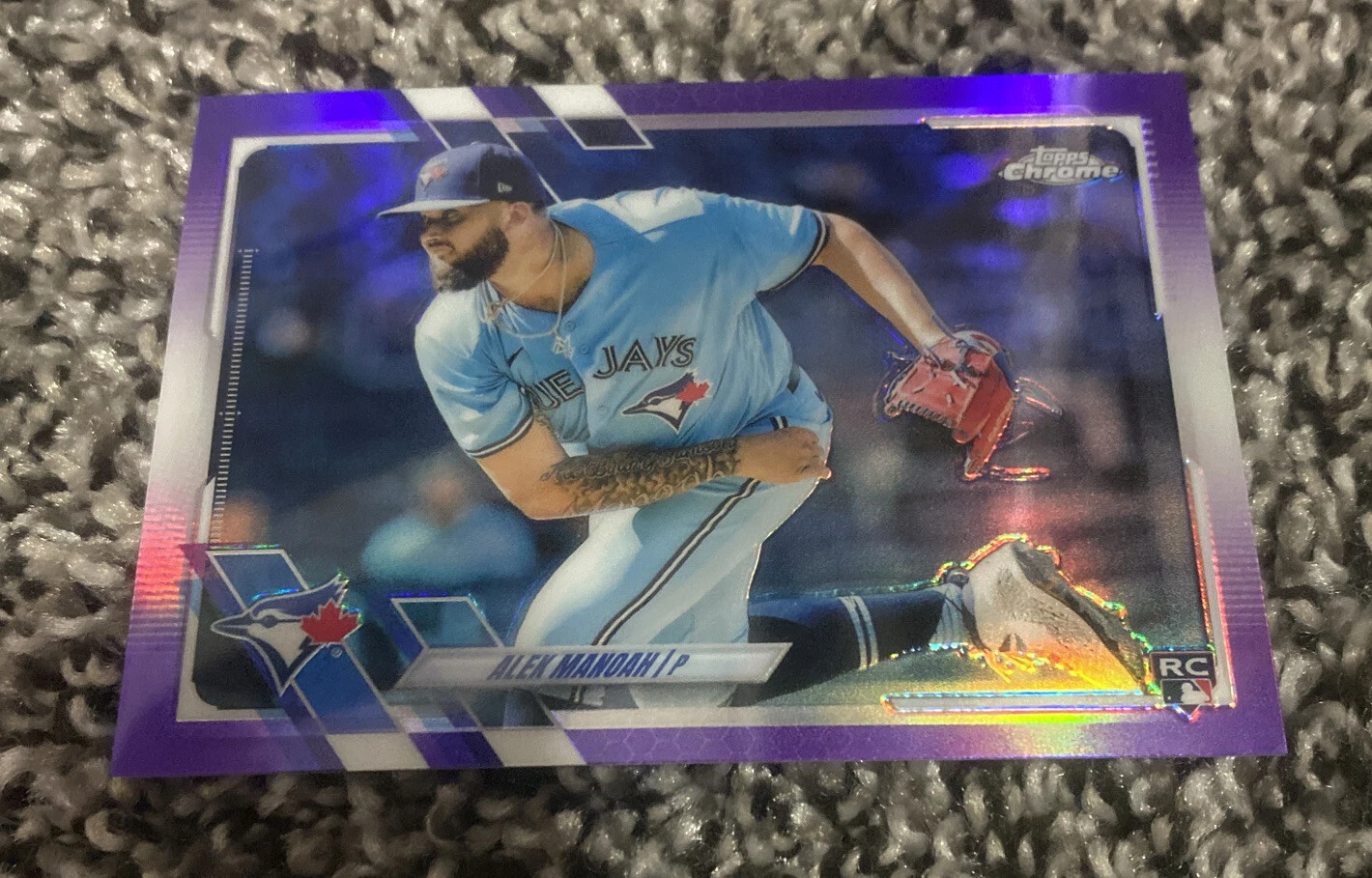 2021 Topps Chrome Update Alek Manoah Purple Refractor Rookie Card RC #USC65
