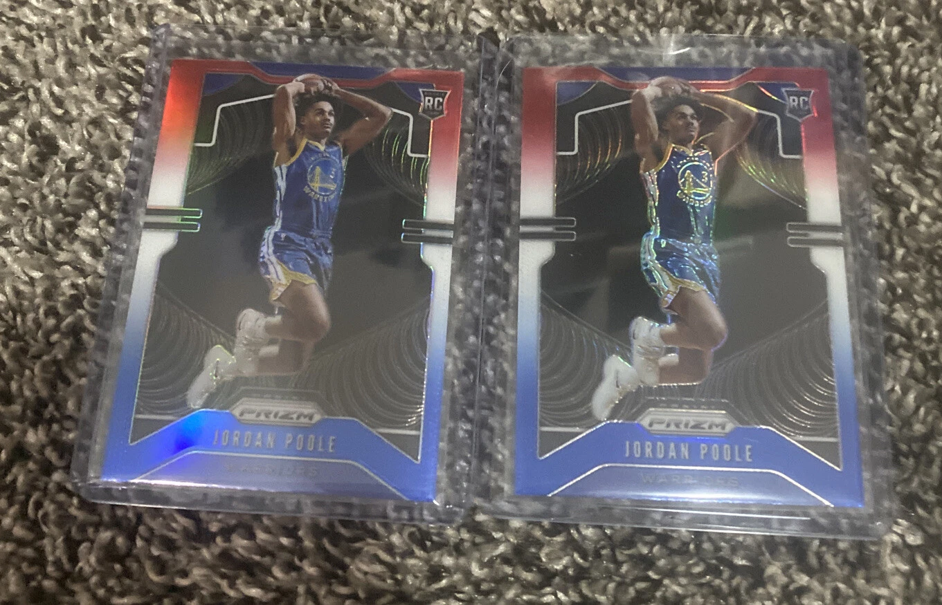 2019-20 Jordan Poole Panini Red White & Blue Prizm Rookie RC #272 Lot 2 Cards
