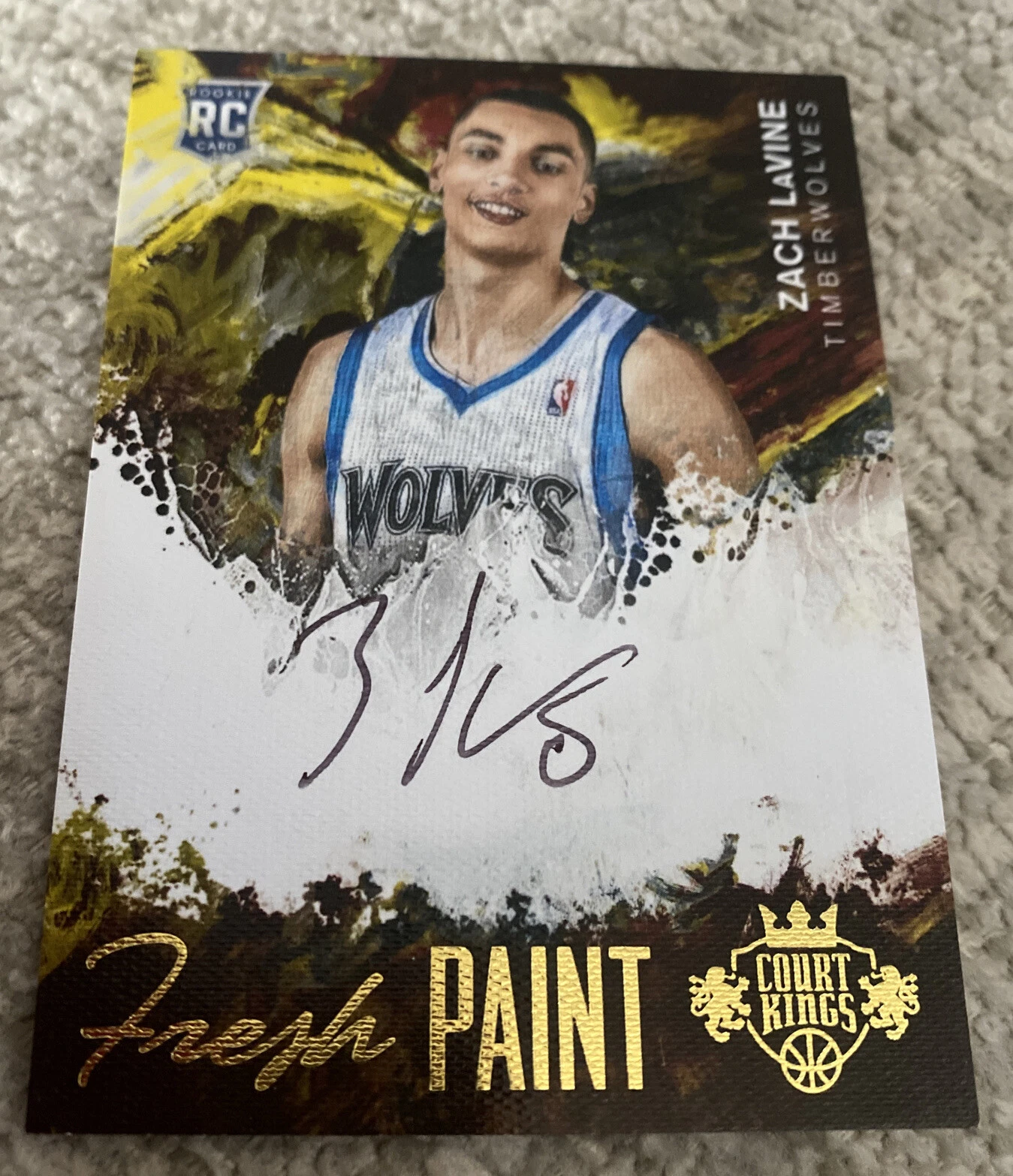 2014 Zach LaVine Fresh Paint Court Kings Rookie Card RC Autograph