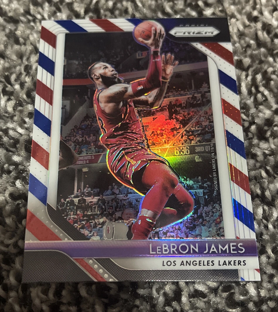 2018-19 Prizm Red White & Blue Prizm Card #6 LeBron James
