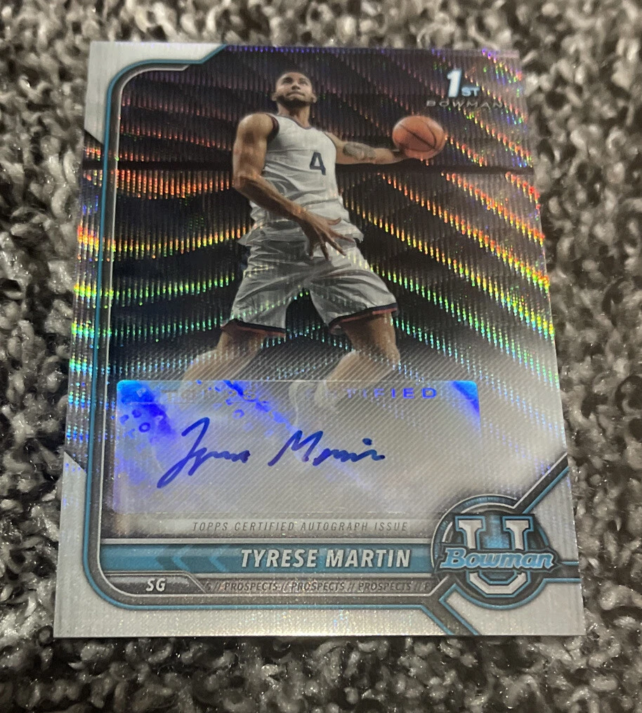 2021-22 Bowman University Tyrese Martin Silver Wave Auto /199
