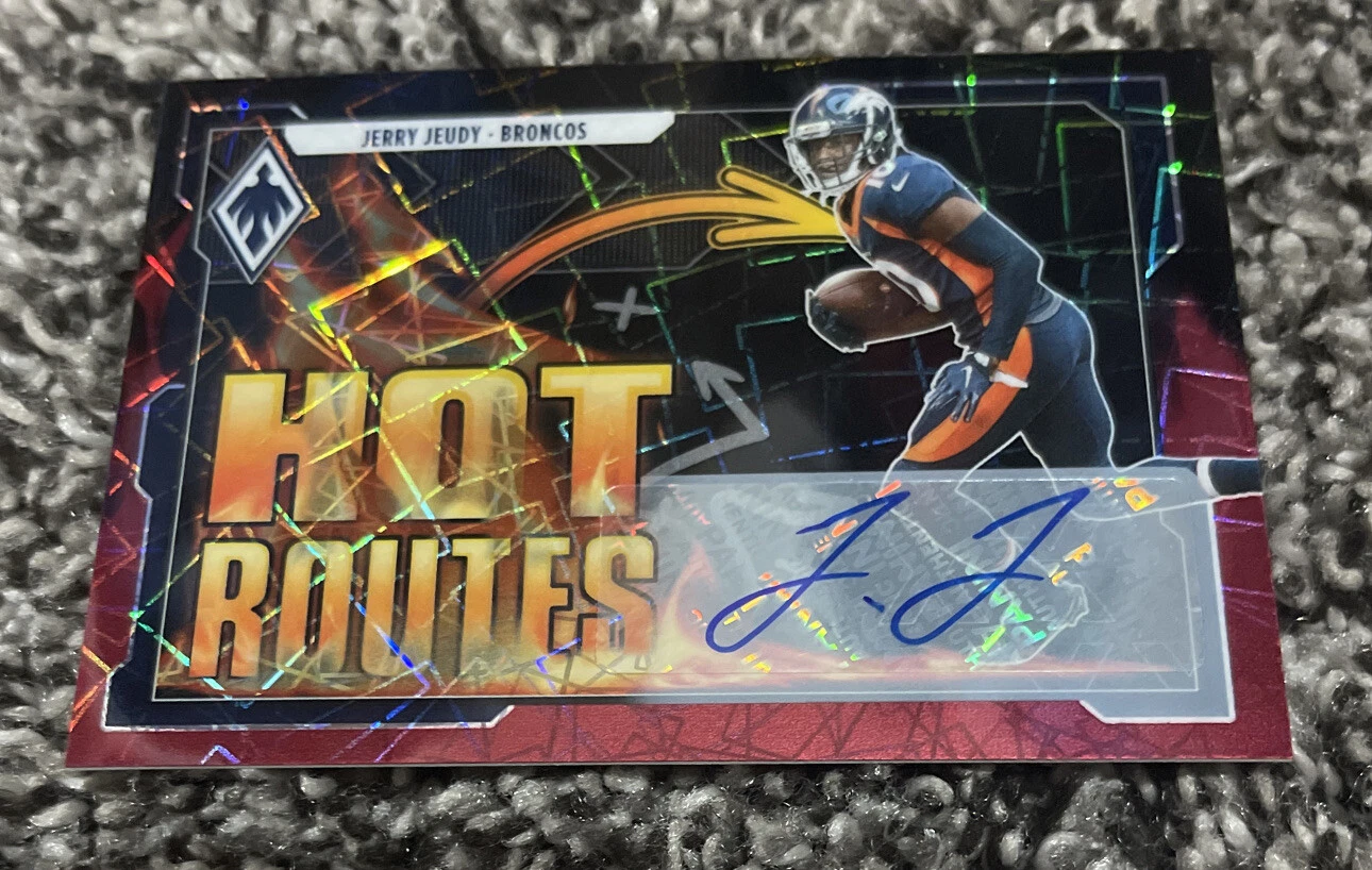 2021 Panini PHOENIX H2 JERRY JEUDY - Red Lazer Hot Routes AUTO /75 Broncos???

