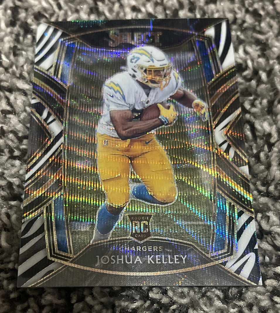 JOSHUA KELLEY 2020 PANINI SELECT FOOTBALL ROOKIE CLUB LEVEL ZEBRA PRIZM CHARGERS
