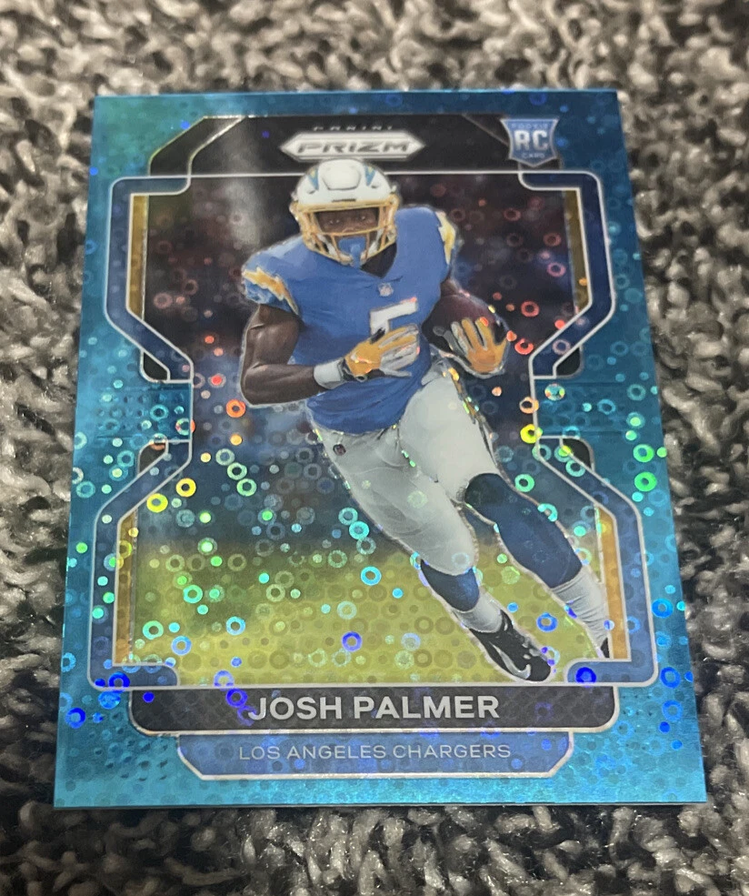 2021 Prizm Josh Palmer Blue No Huddle Disco Prizm Rookie RC #30/79 Chargers

