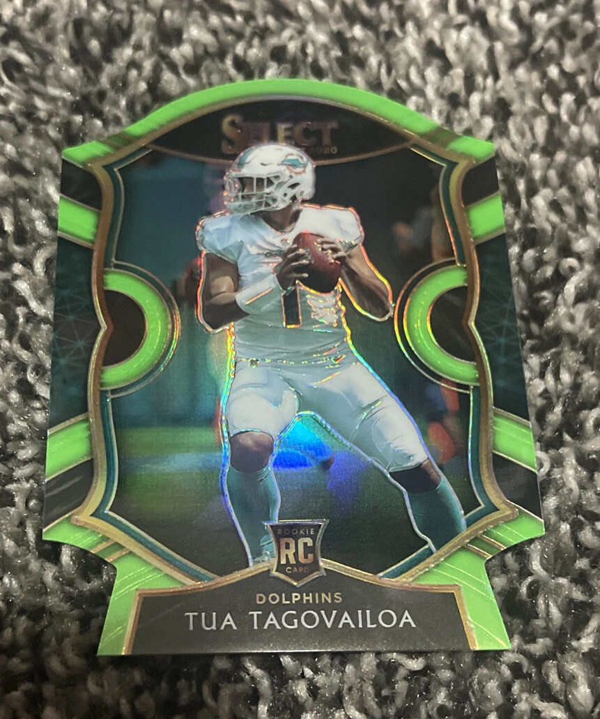 2020 Panini Select Concourse Neon Green Die-Cut Tua Tagovailoa
