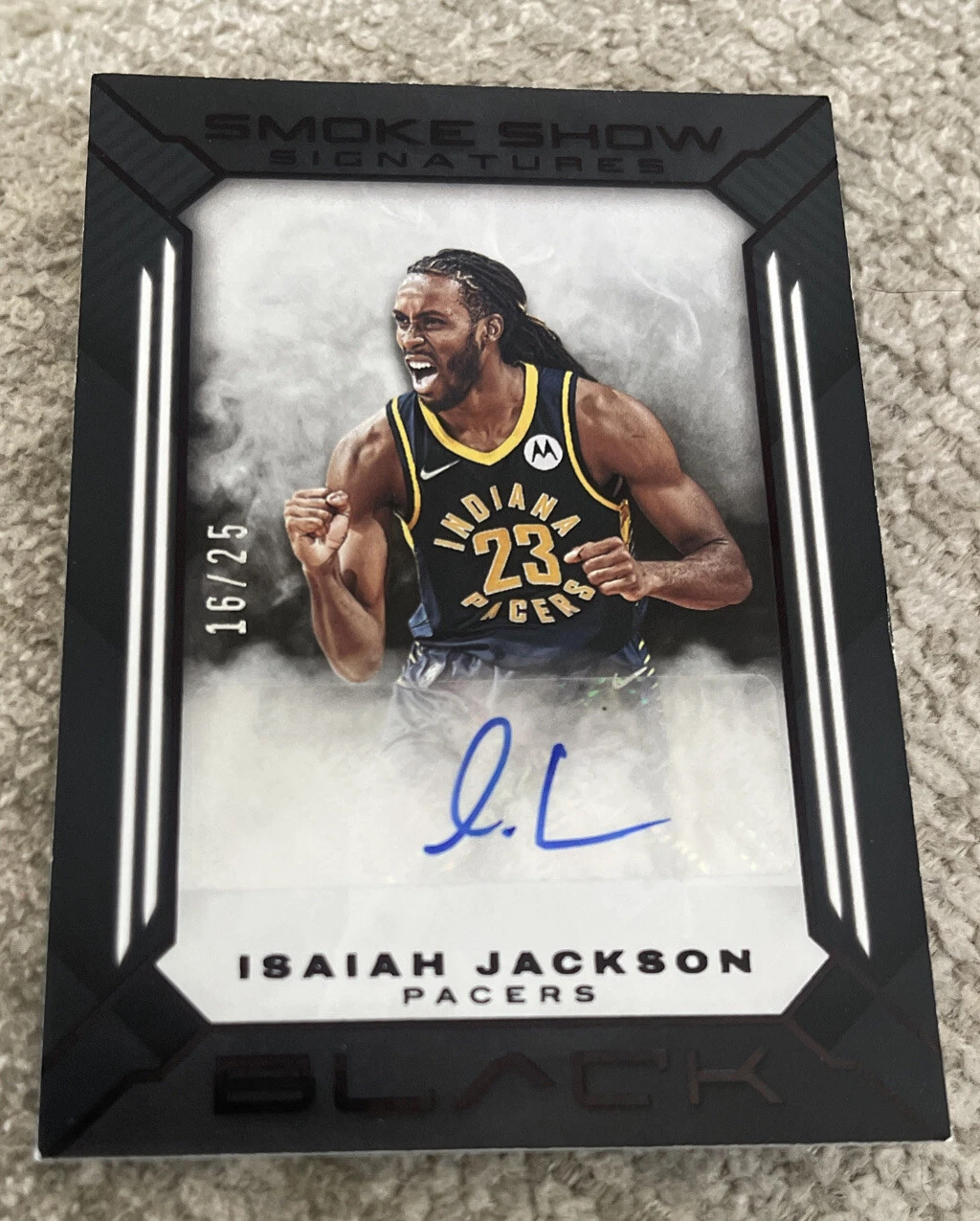 2021-22 Panini Black Smoke Show Signatures Isaiah Jackson /25 Pacers Auto
