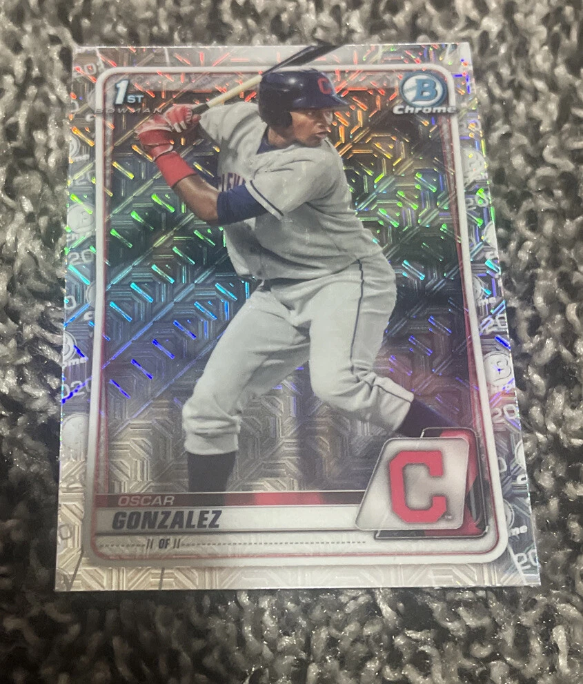 2020 Oscar Gonzalez~ 1st Bowman Chrome Mega Box Mojo #BCP-109 Guardians Rookie
