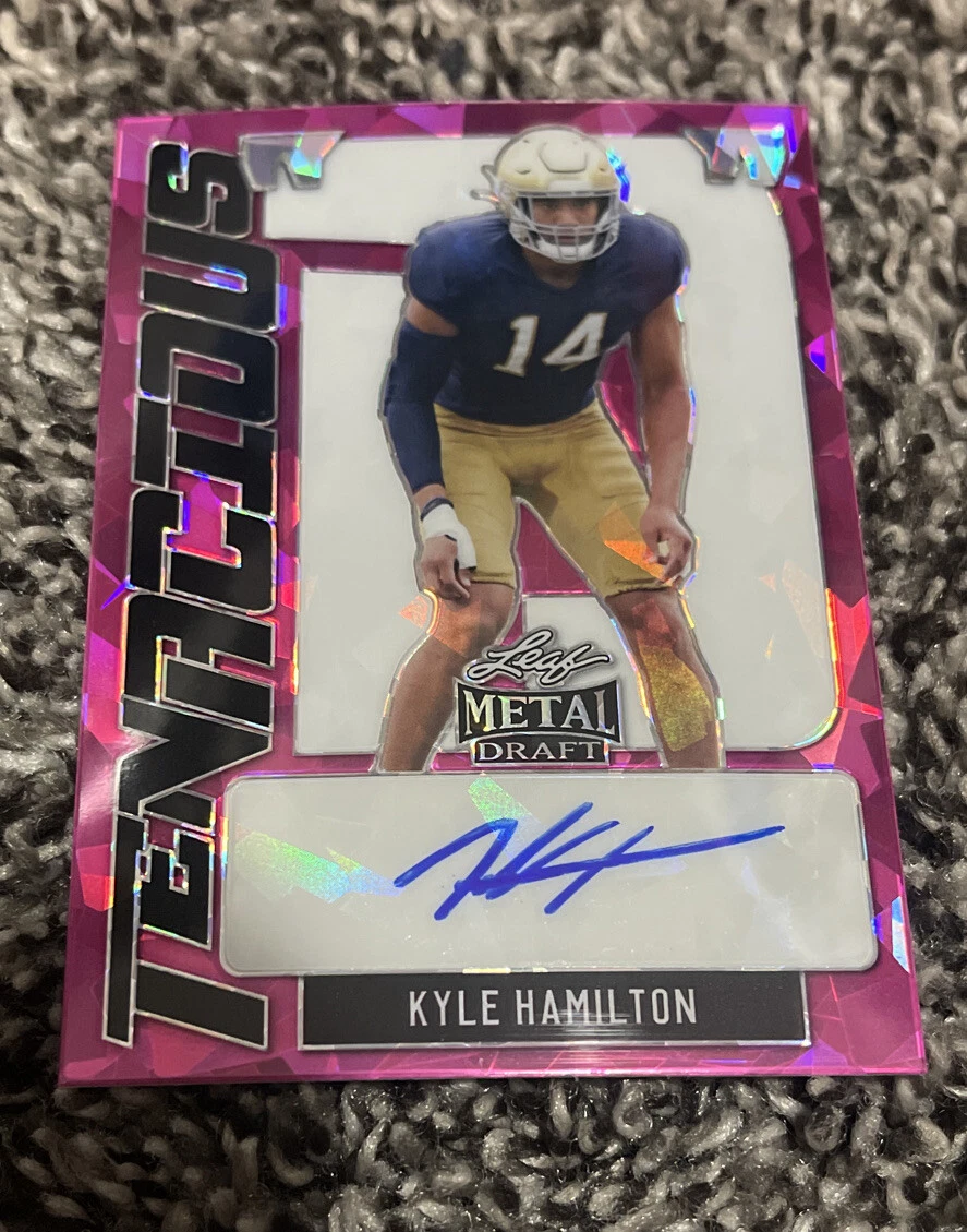 Kyle Hamilton 2022 Leaf Metal Draft Auto Tenacious D Pink Ice SP/10 Nice!!

