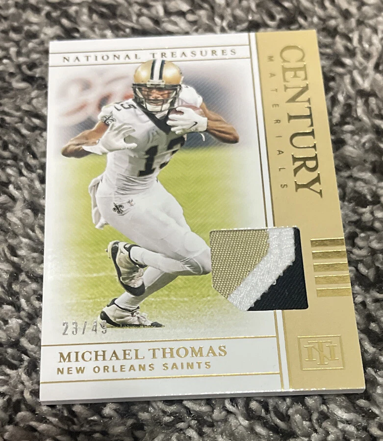 2019 National Treasures Michael Thomas Patch /49 SP Century Materials 3 Clr
