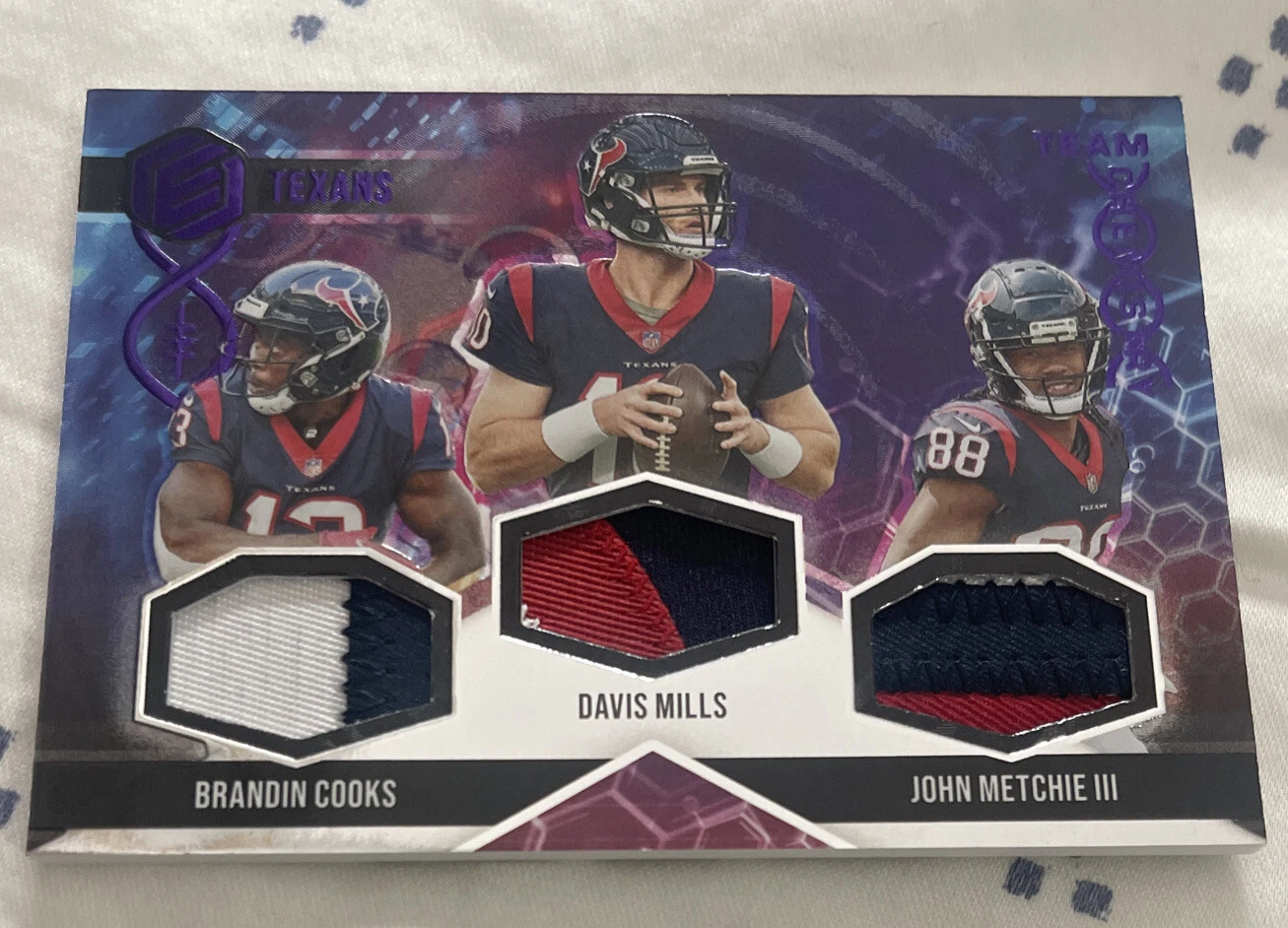 2022 Panini Elements Chemistry Davis Mills John Metchie 10/25 JERSEY # 1/1
