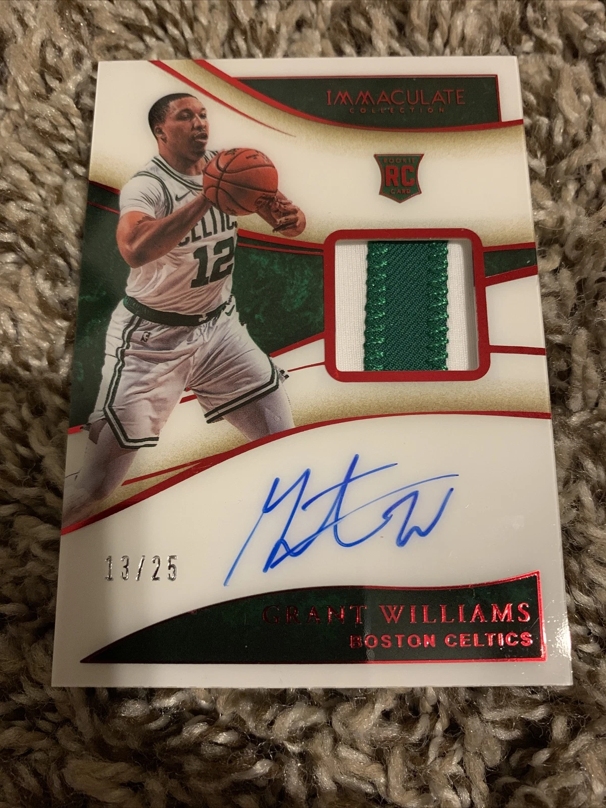 2019-20 Panini Immaculate Red Rookie RC PATCH RPA Auto Grant Williams 13/25
