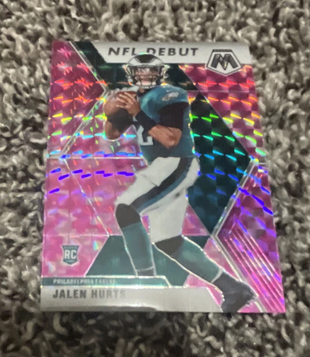 2020 Mosaic Jalen Hurts Camo Pink Prizm NFL Debut Rookie Card RC #265 Eagles
