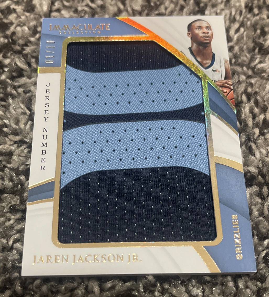 Jaren Jackson Jr. RC Panini 2018-19 Immaculate Jersey Number Patch 1/10 GOLD
