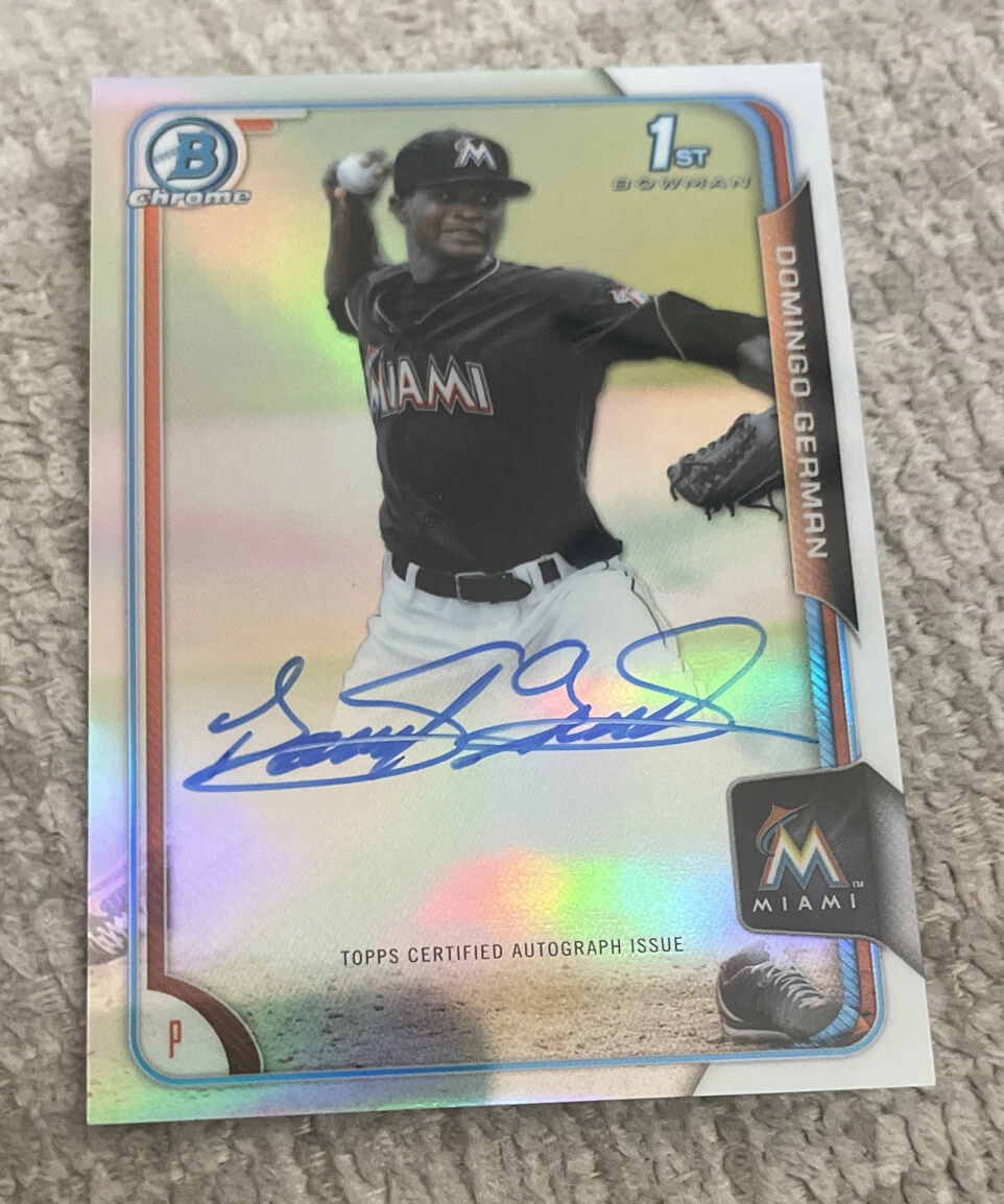 DOMINGO GERMAN AUTO 2015 Bowman Chrome REFRACTOR #/499 Yankees Rookie Card RC
