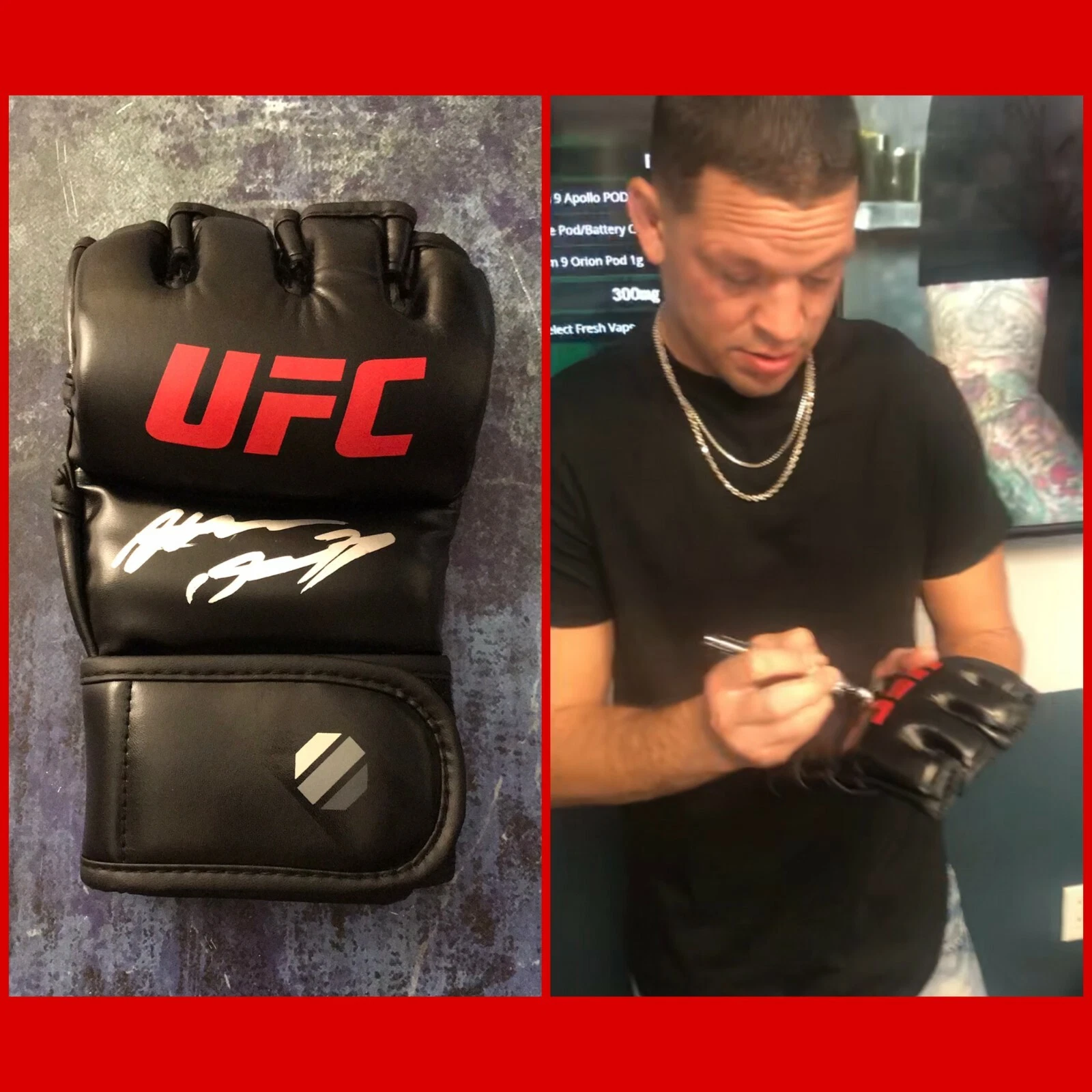 GFA The Ultimate UFC Fighter * NATE DIAZ * Signed New Glove EXACT PROOF N1 COA
