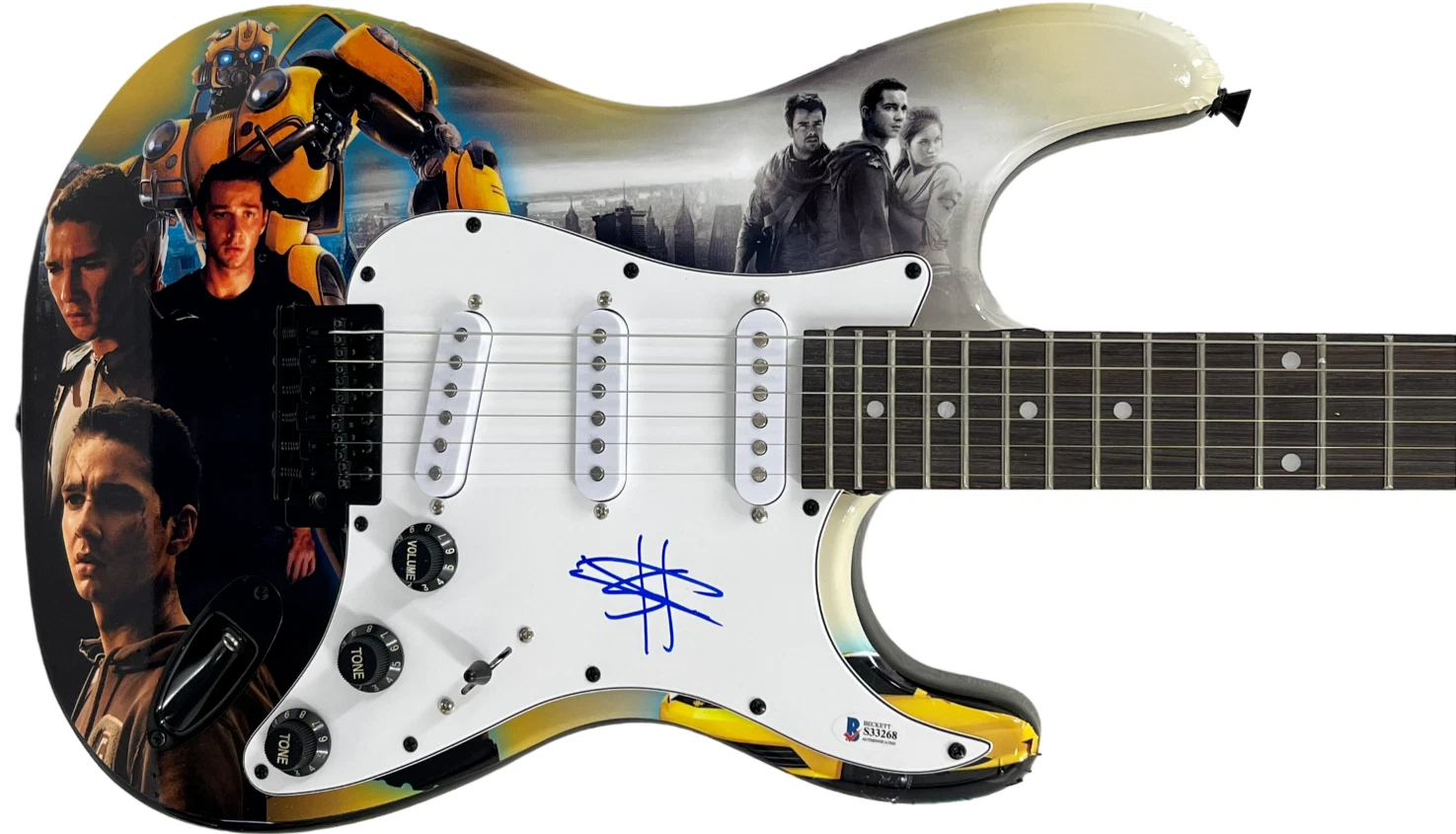 Shia Labeouf Signed Transformers Full Size Electric Guitar Autograph Beckett
