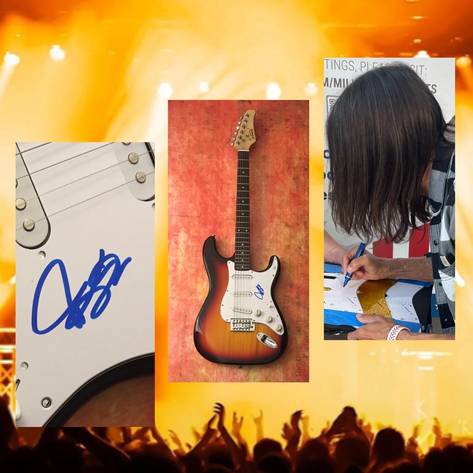 GFA Tesla Rock Band * JEFF KEITH * Signed Electric Strat Guitar PROOF COA
