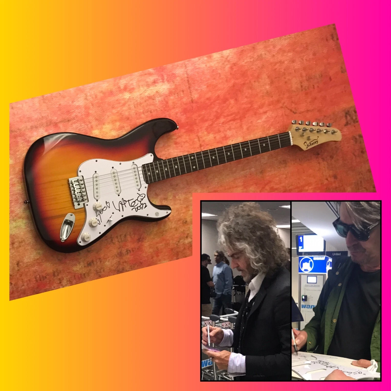 GFA Wayne Coyne & Steven * THE FLAMING LIPS * Band Signed Electric Guitar COA
