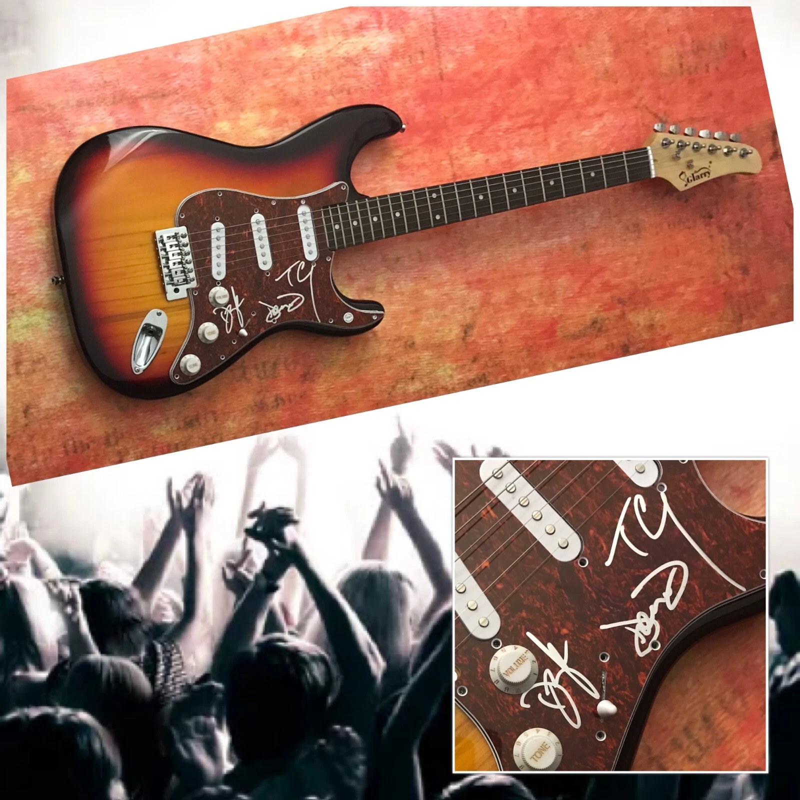 GFA Tyley Connolly x3 Band * THEORY OF A DEADMAN * Signed Electric Guitar COA
