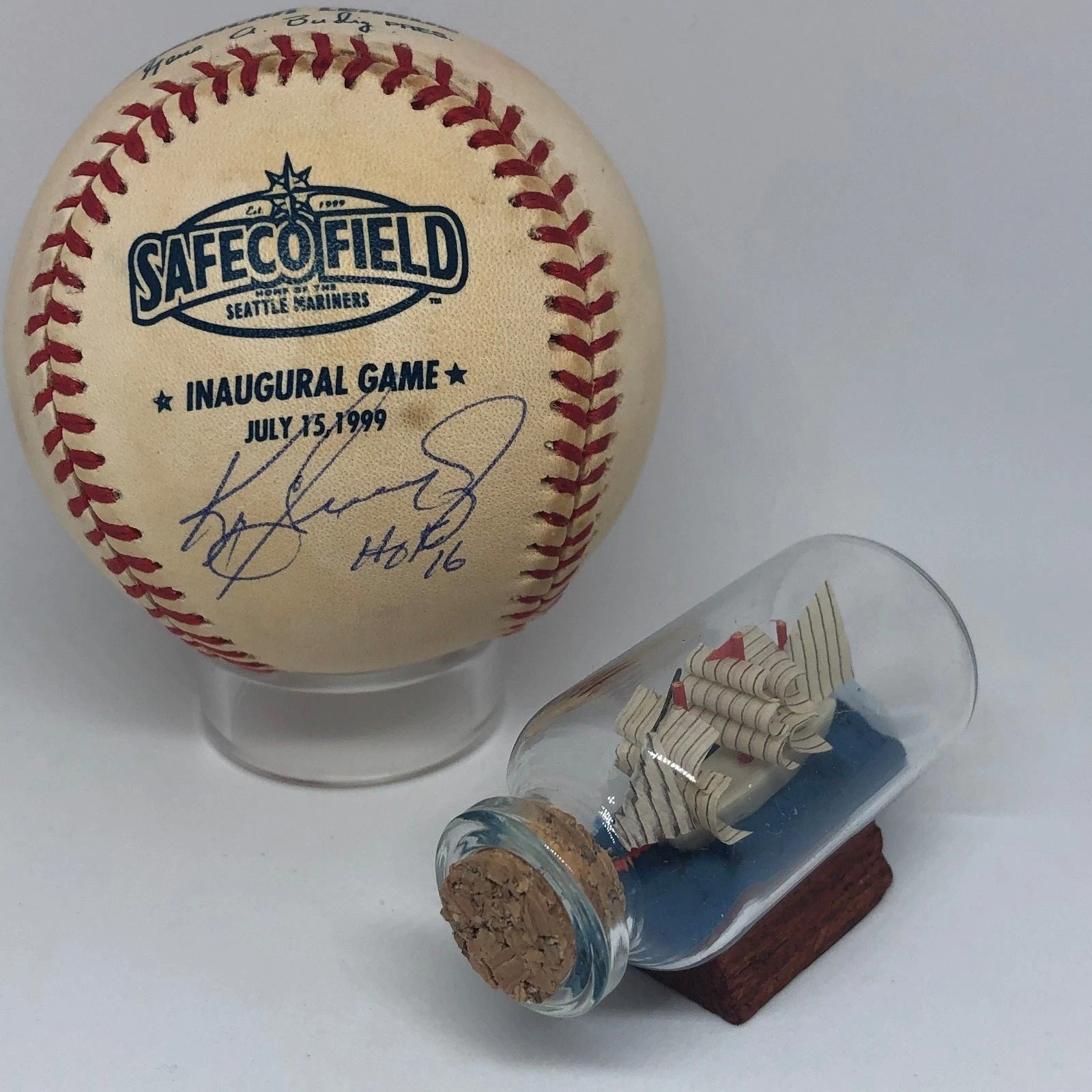 Ken Griffey Jr signed Rawlings Safeco Field Logo Baseball Tristar HOF 16 Rare K4
