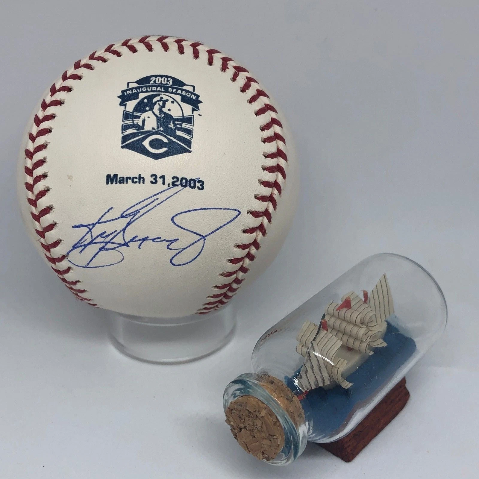 Ken Griffey Jr signed Rawlings Great American Reds Logo Baseball Tristar HOF K2
