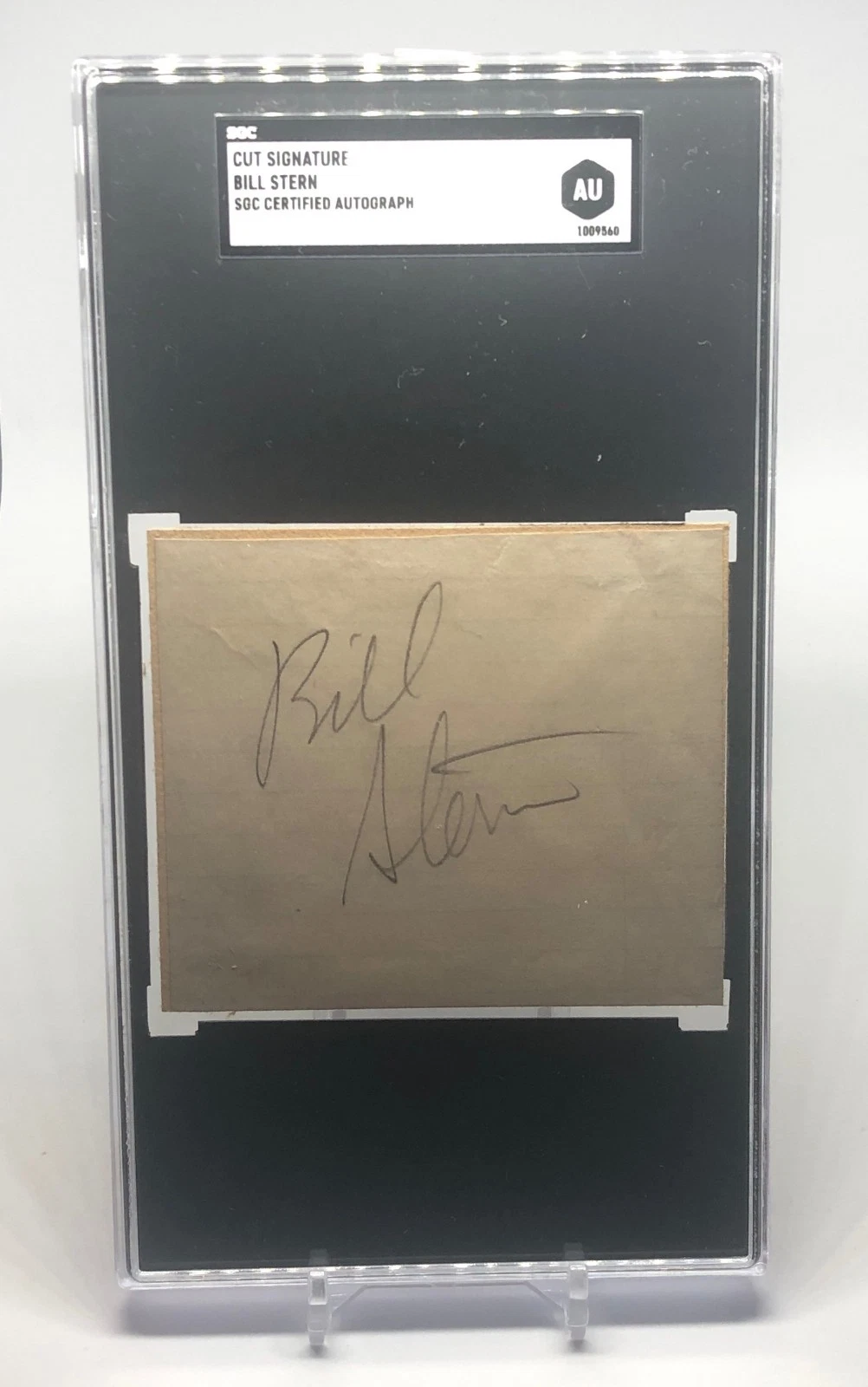 Broadcaster Bill Stern signed cut SGC Slabbed auto Announcer d.1971 C199
