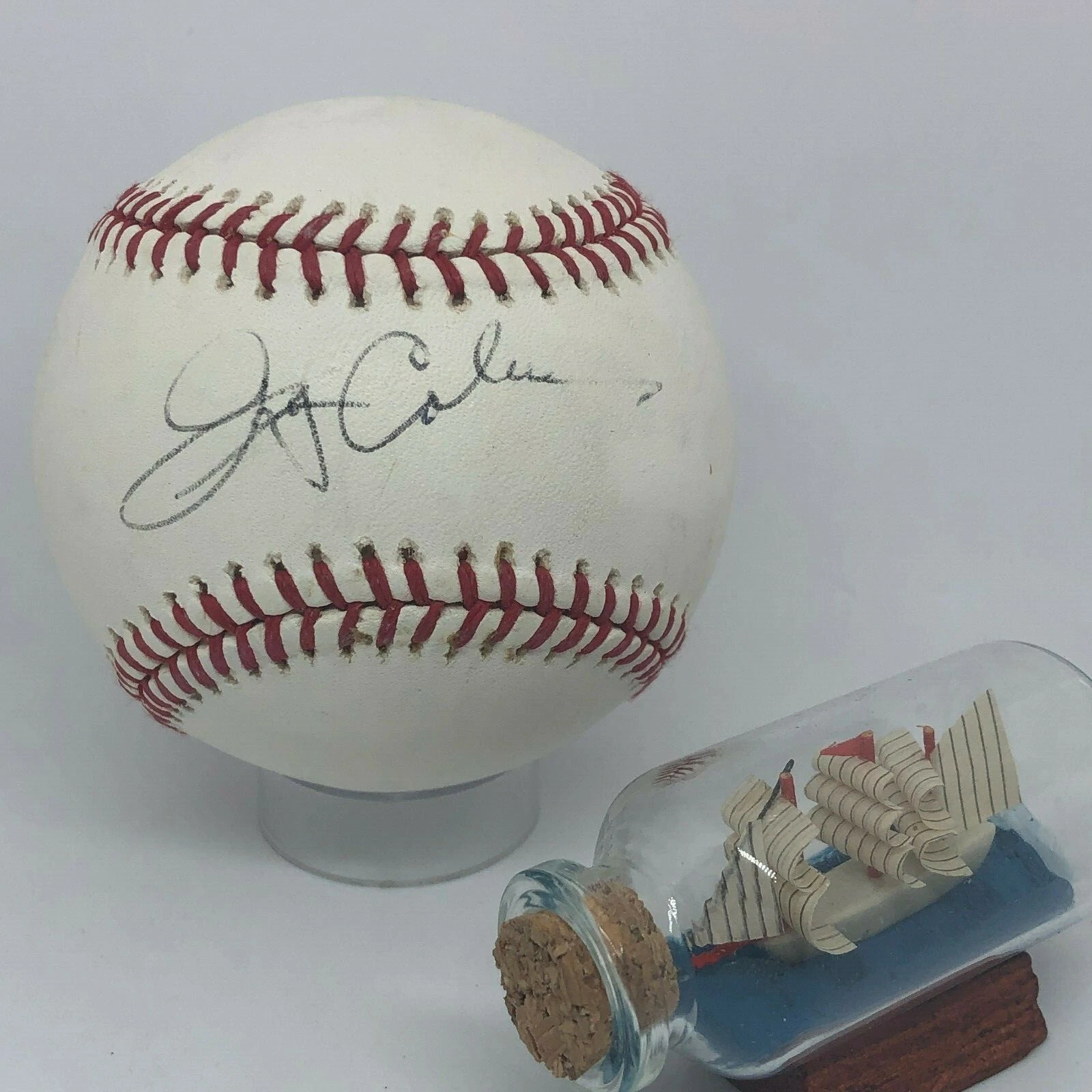 Broadcaster Jerry Coleman signed Rawlings OML Baseball JSA COA HOF Frick A1221

