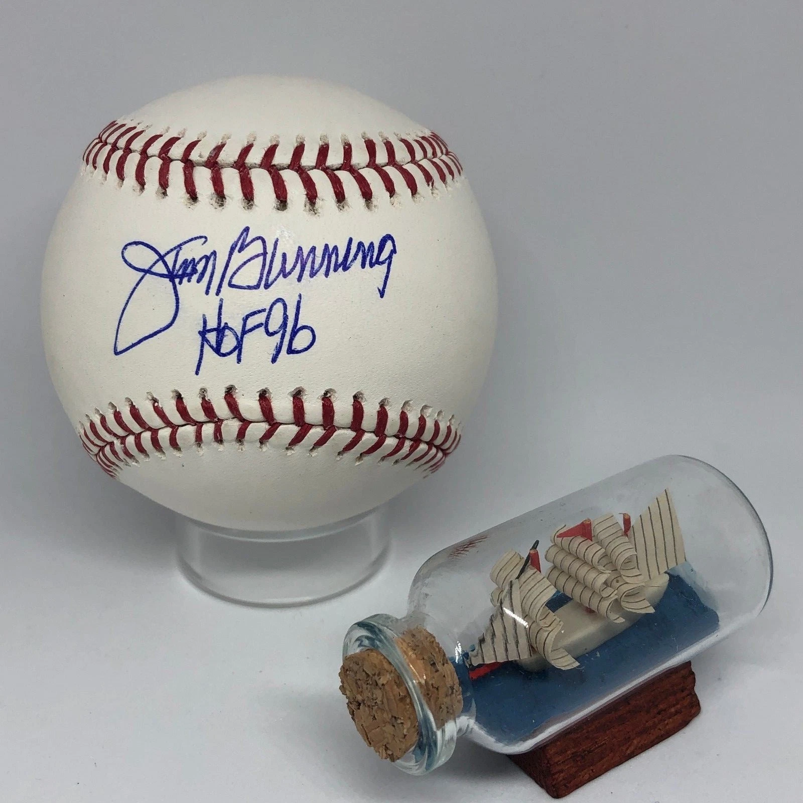 Jim Bunning signed Rawlings OML Baseball MAB Holo Phillies inscribed HOF A952
