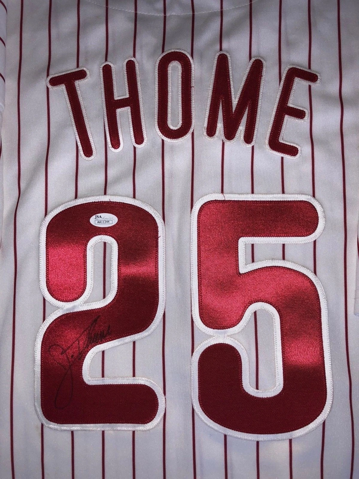 Jim Thome signed Phillies 2004 Inaugural Season Jersey JSA Indians HOF D15
